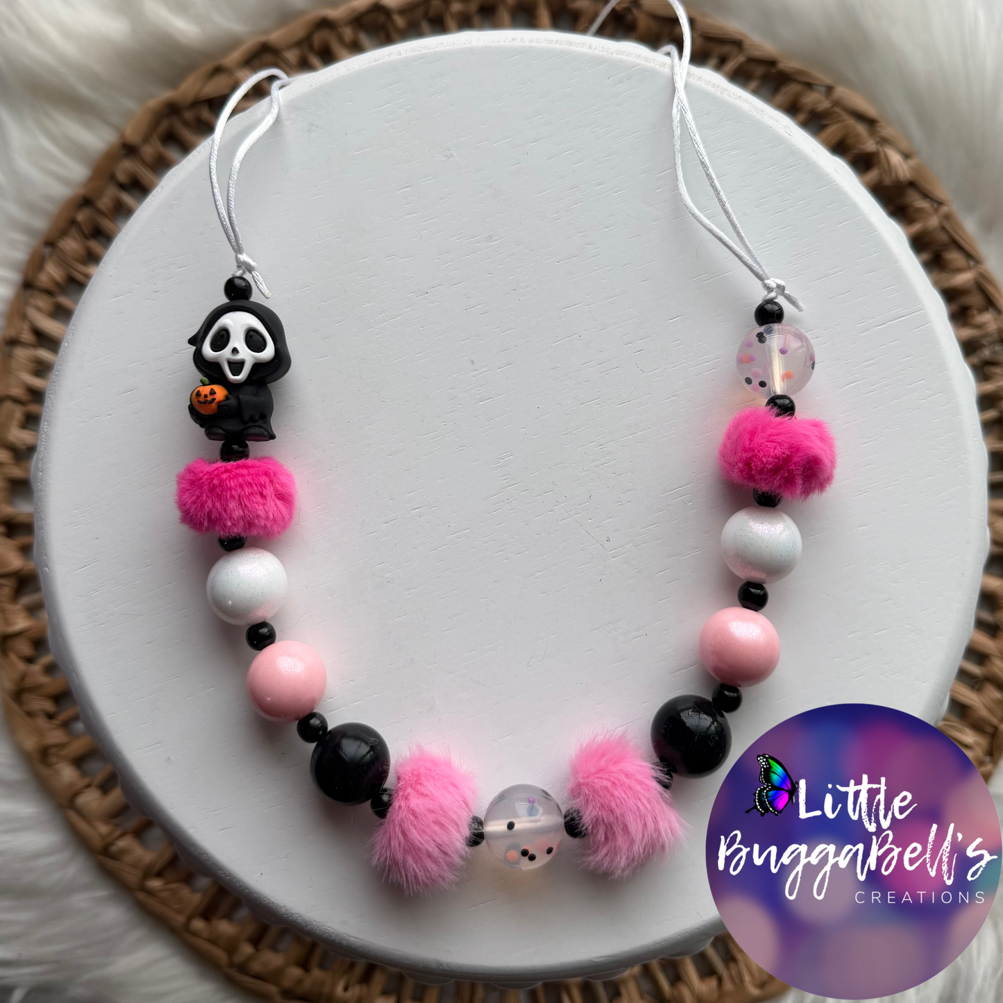 Ghst Face Adjustable Bubblegum Necklaces