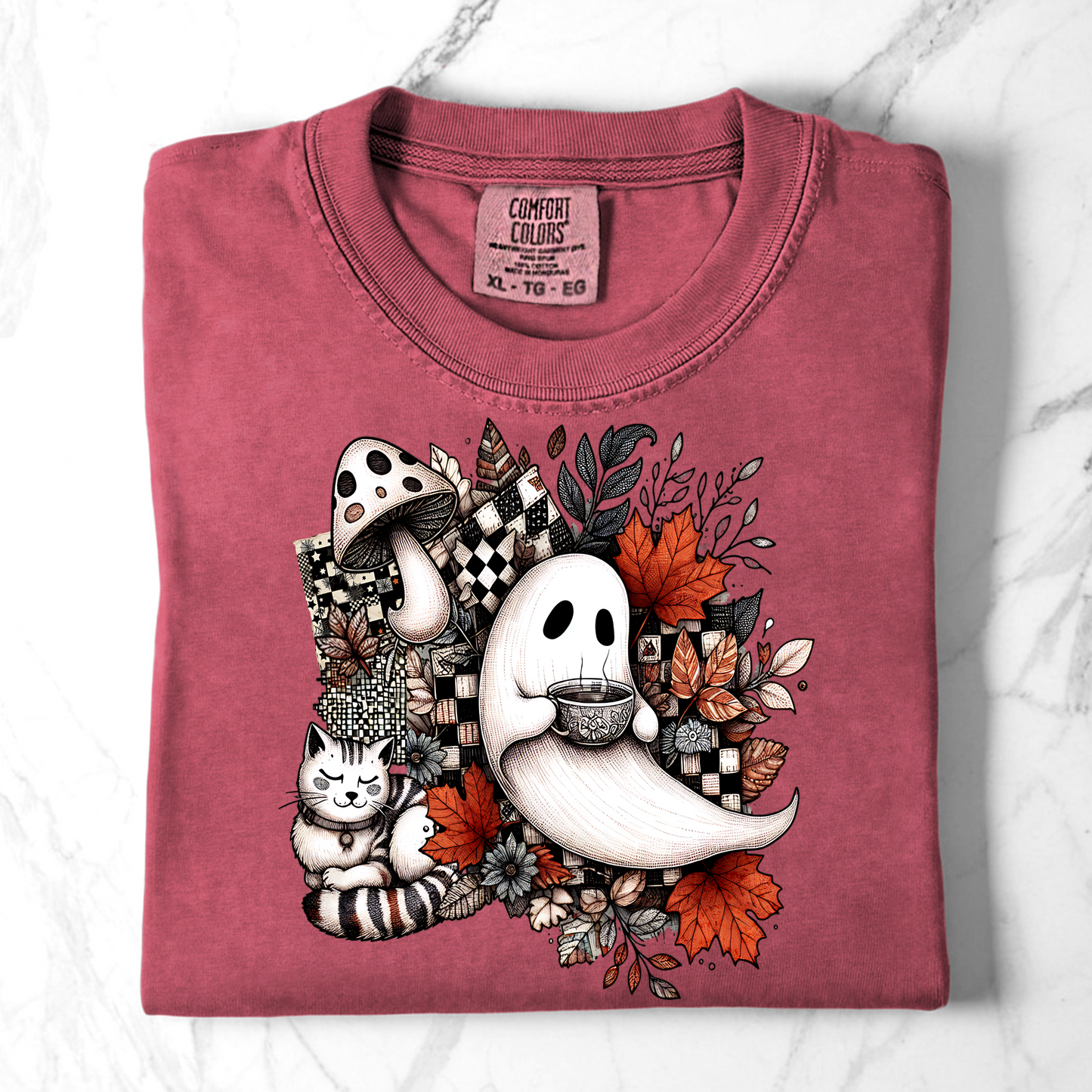 Ghosts and Cats Comfort Colors Shirts