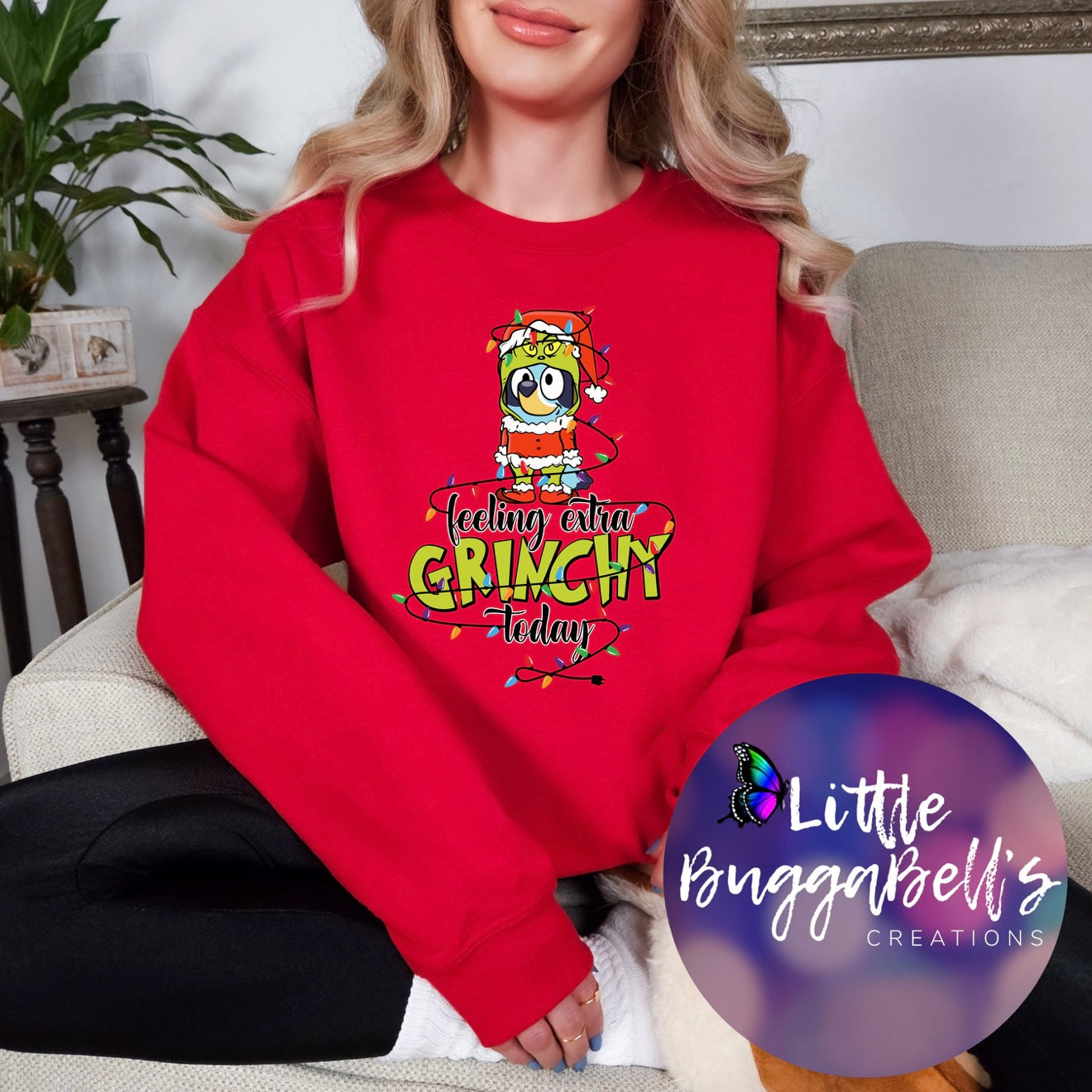 Blue Dog Green Guy Sweater