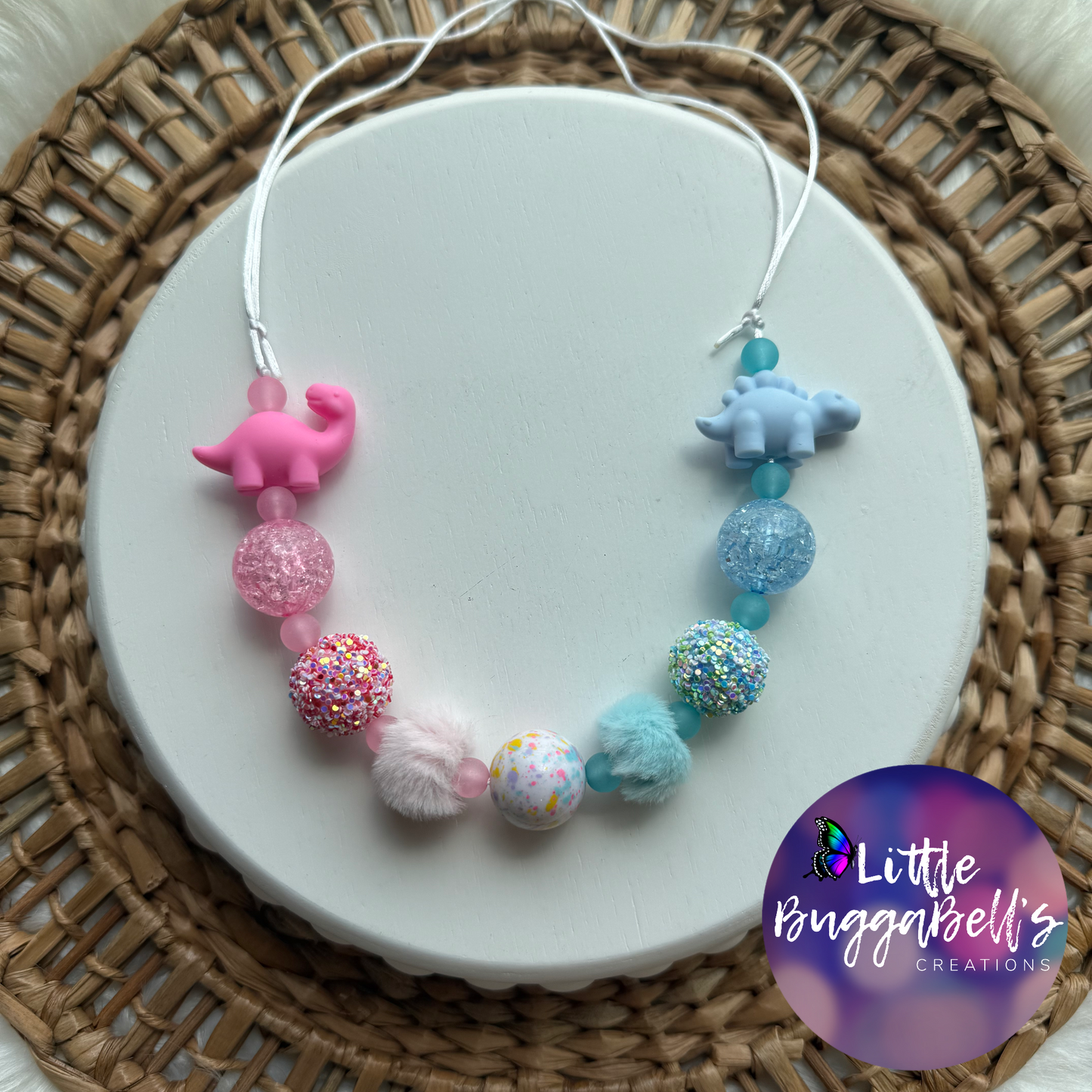 Cotton CandySaurus Adjustable Bubblegum Necklace