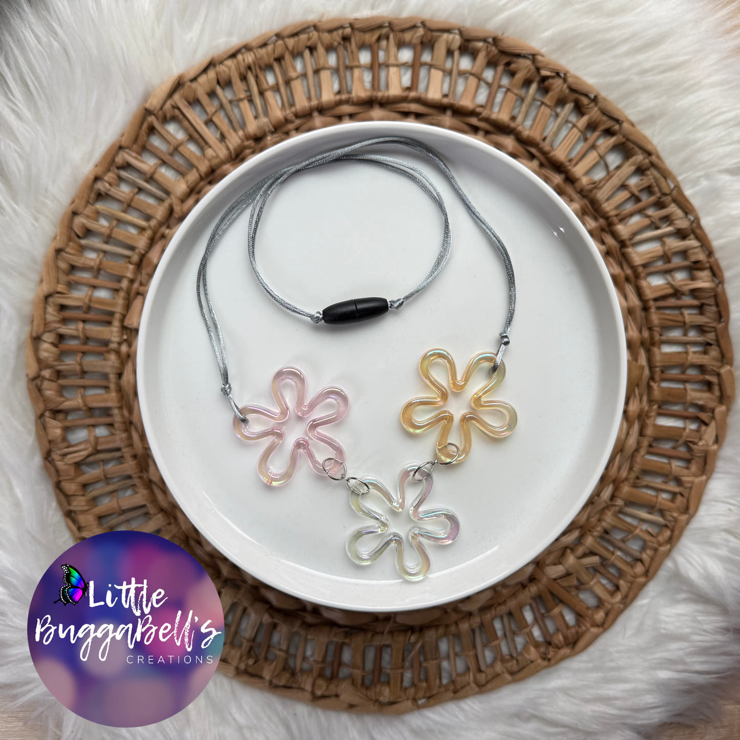 OOAK Groovy Flowers Dainty Necklace