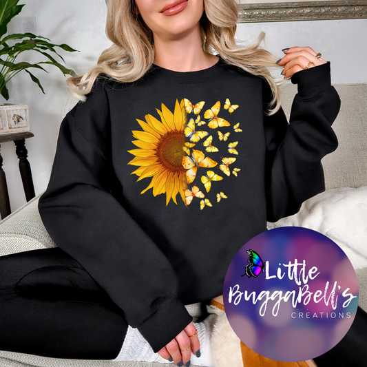 Sunflowers and Butterflies Sweater