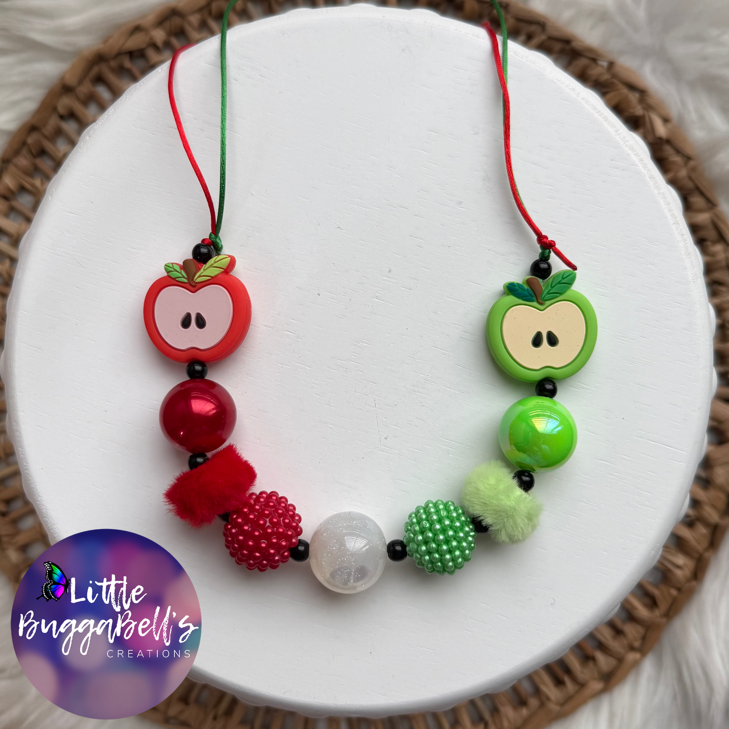 Double Apple Bubblegum Adjustable Necklace