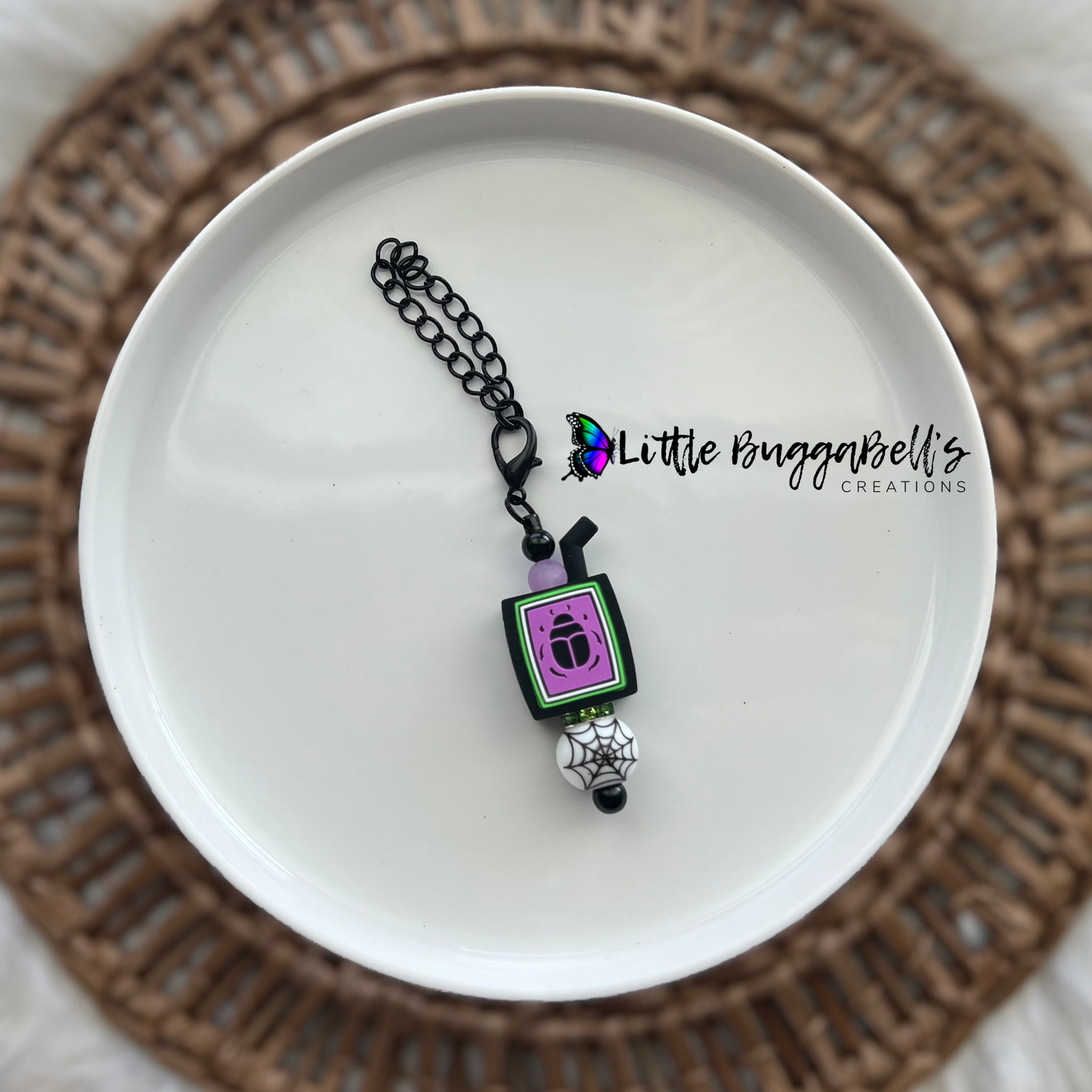 Beetle Juice Box Tumbler Handle Charm