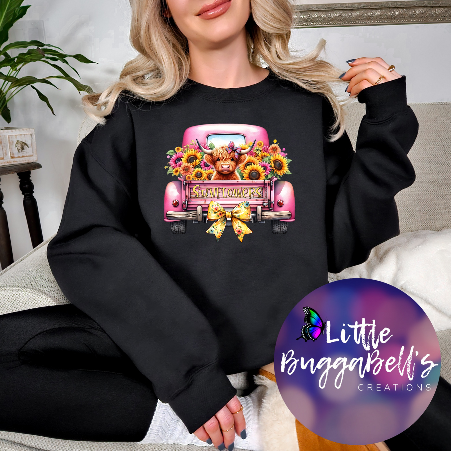 Sunflower Cow Truck Sweater