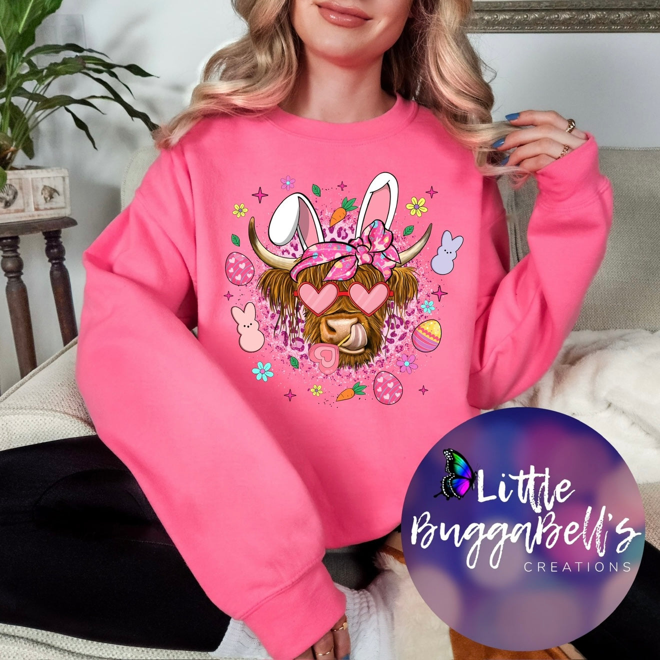 Margaritas Easter Cow Sweater