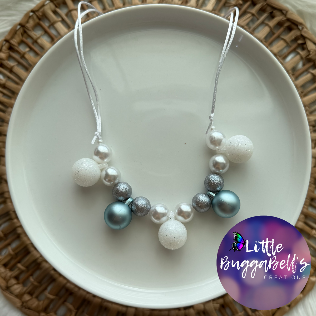 Blue Ornament Bitty Adjustable Necklace