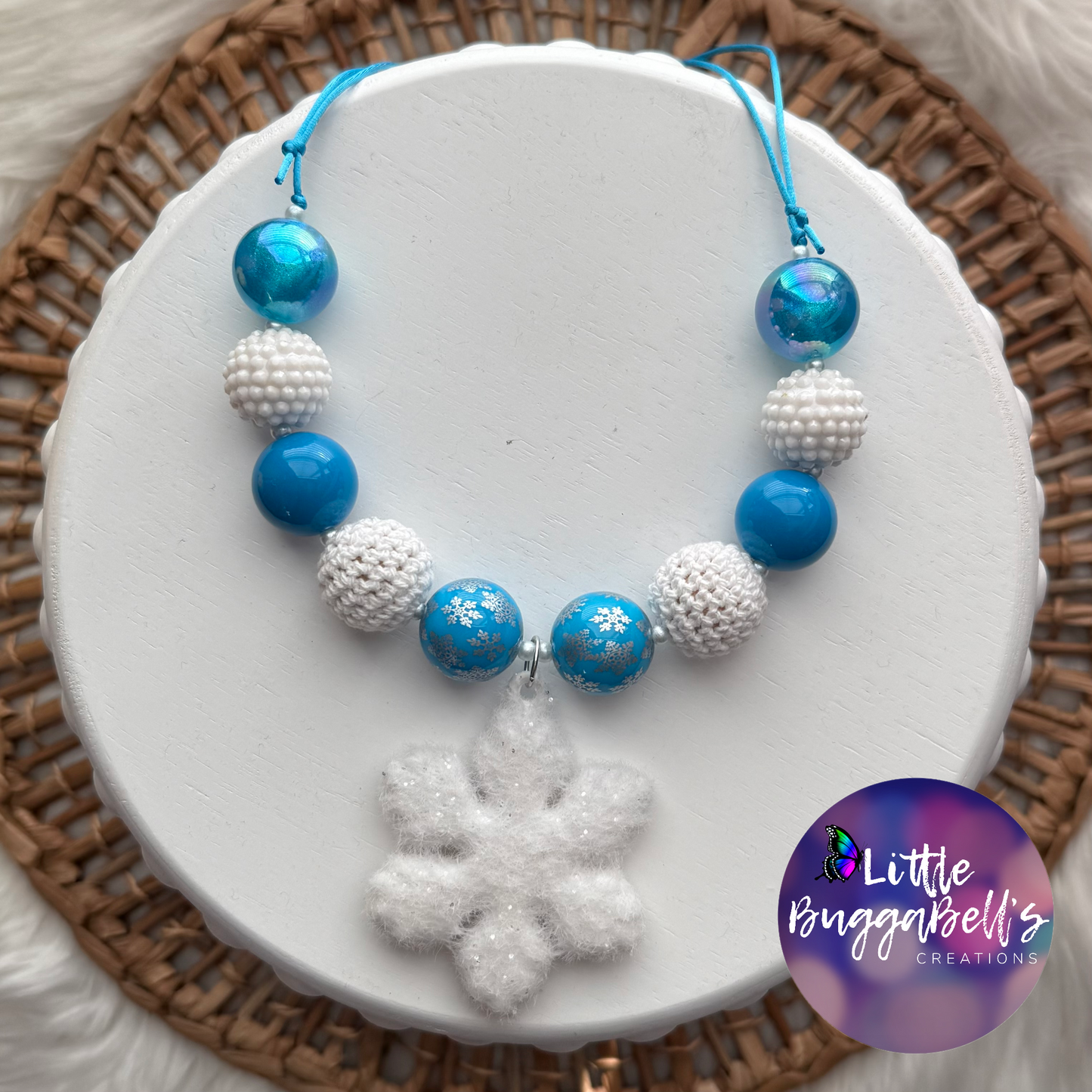 Snowflake Bubblegum Adjustable Necklace