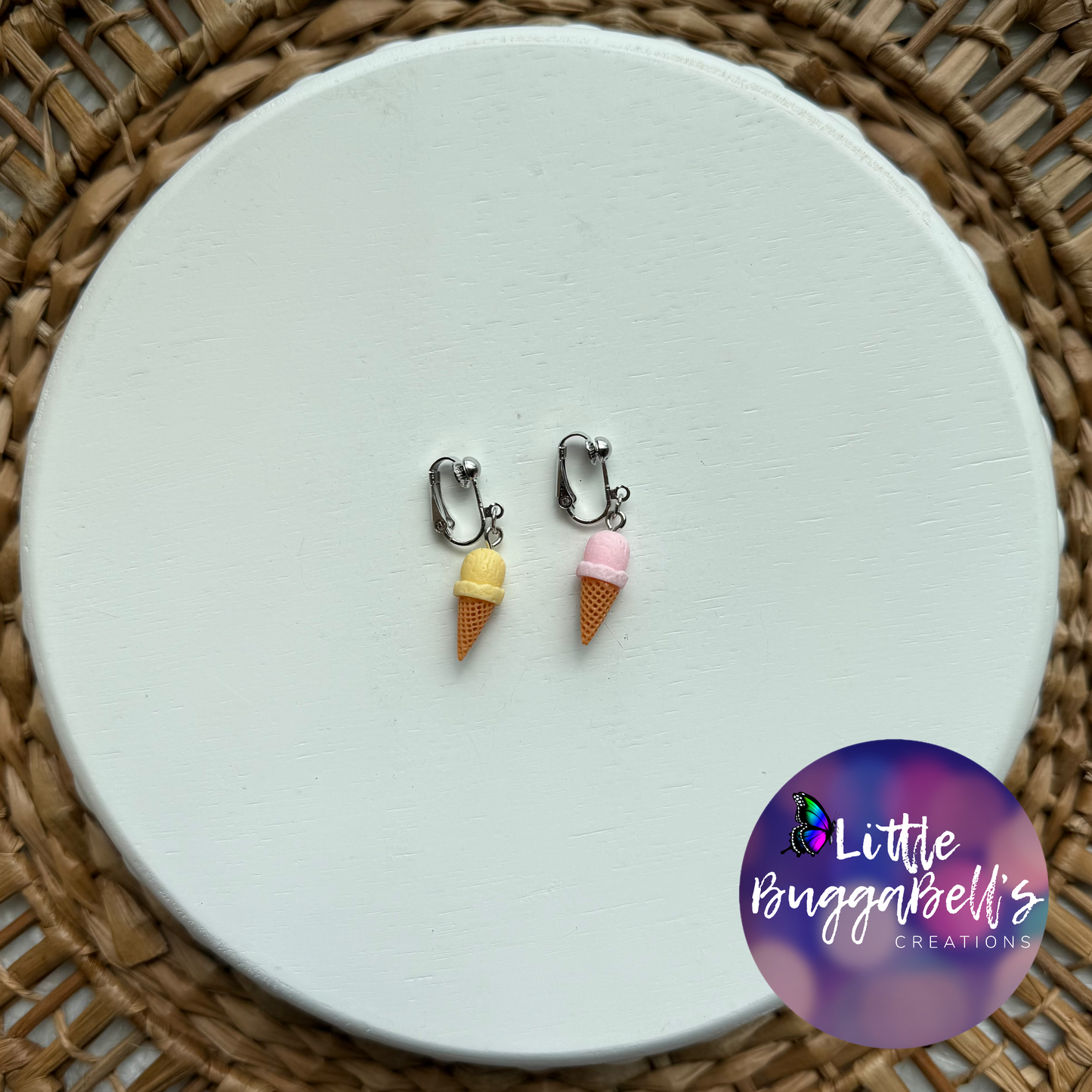 OOAK Ice Cream Earrings READ DESCRIPTION