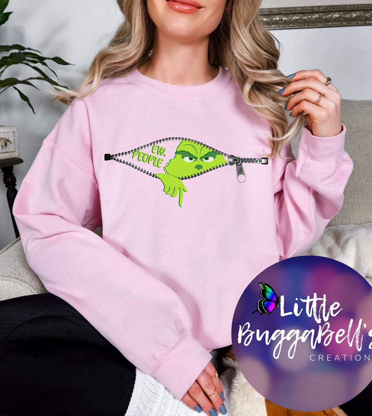 Ew People Zipper Green Guy Sweater