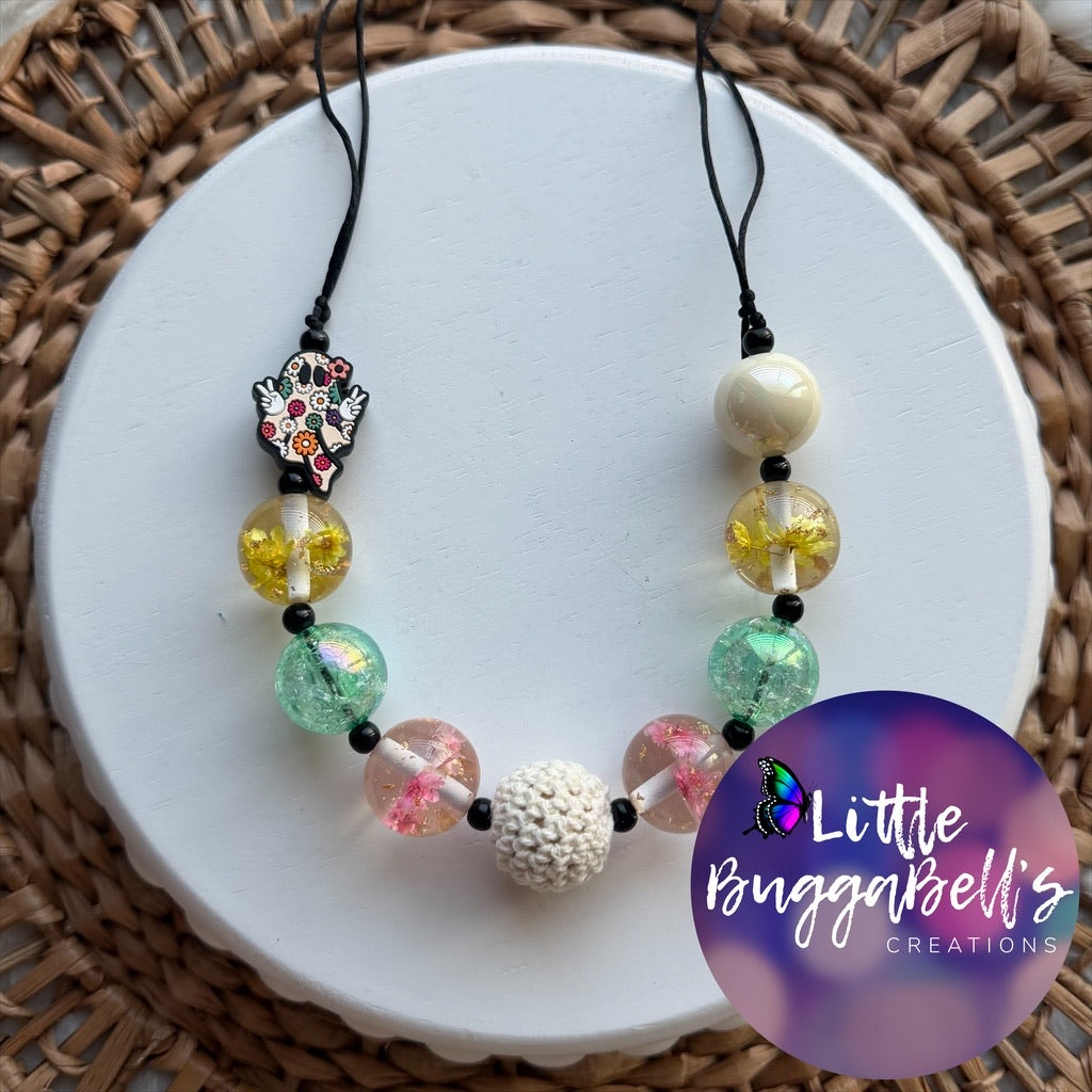 Hippie Ghost Adjustable Bubblegum Necklace