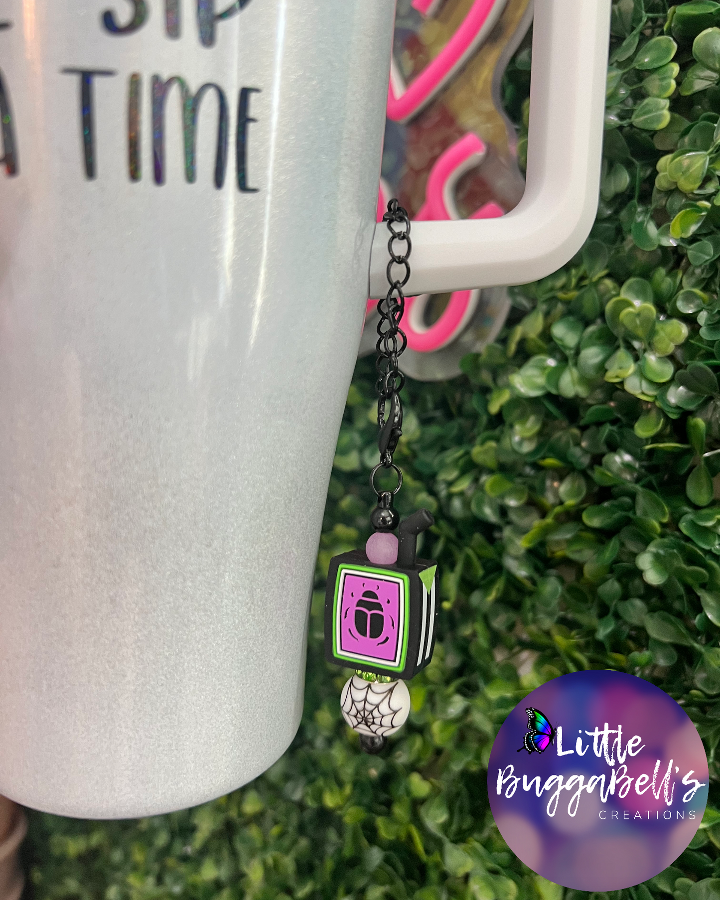 Beetle Juice Box Tumbler Handle Charm
