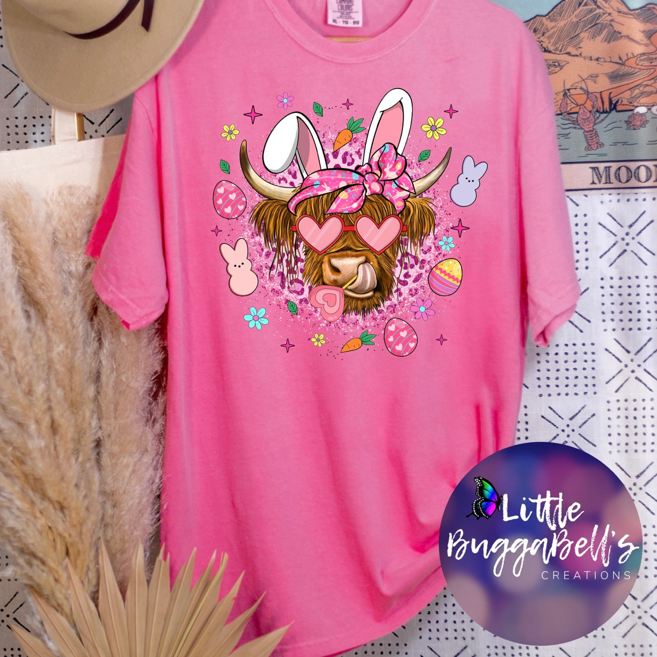 Comfort Colors Margaritas Easter Cow Shirt