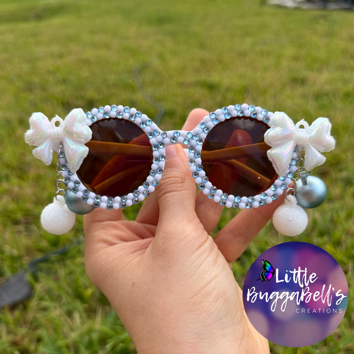Blue Bow & Dangle Ornament Sunnies