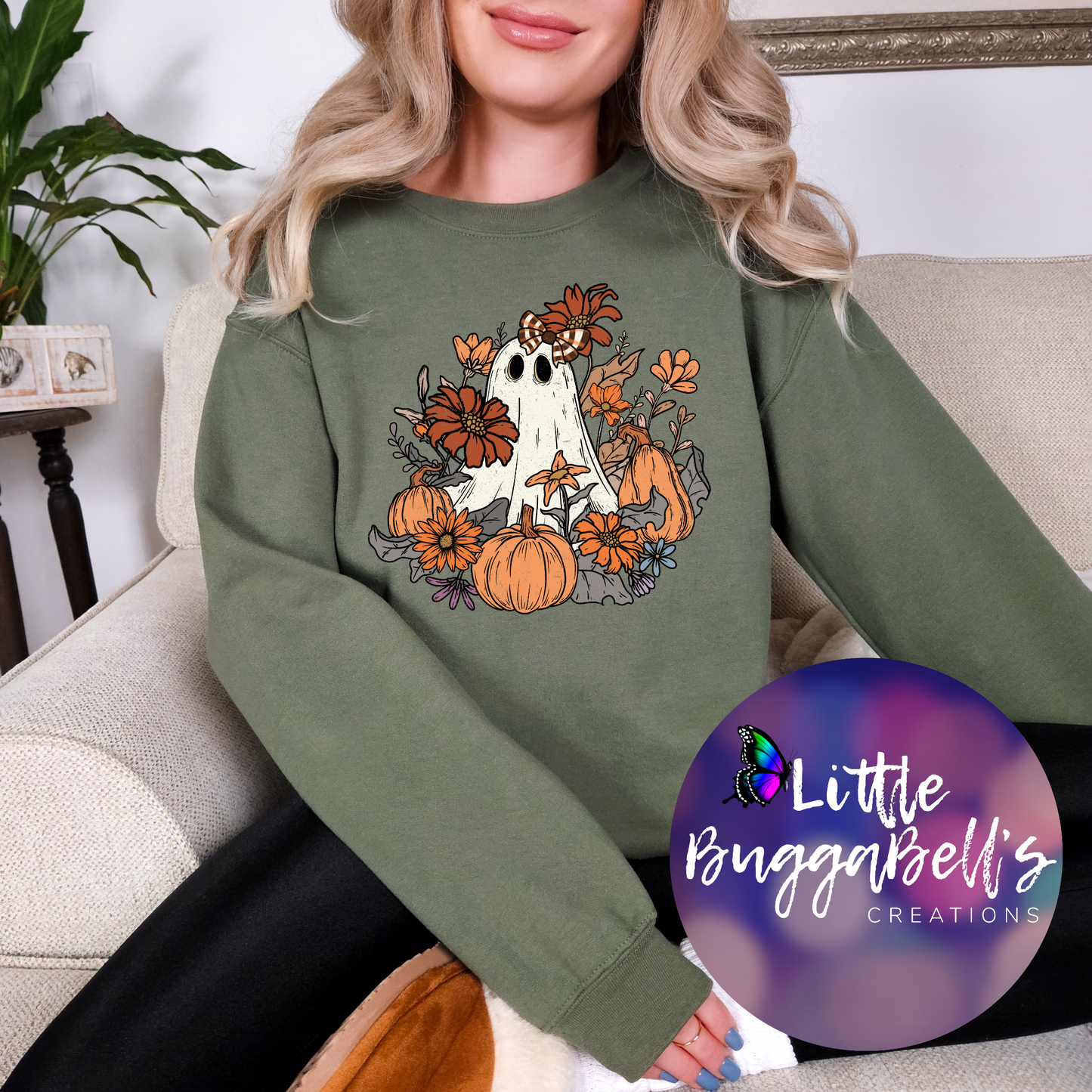 Girly Floral Ghost Sweater