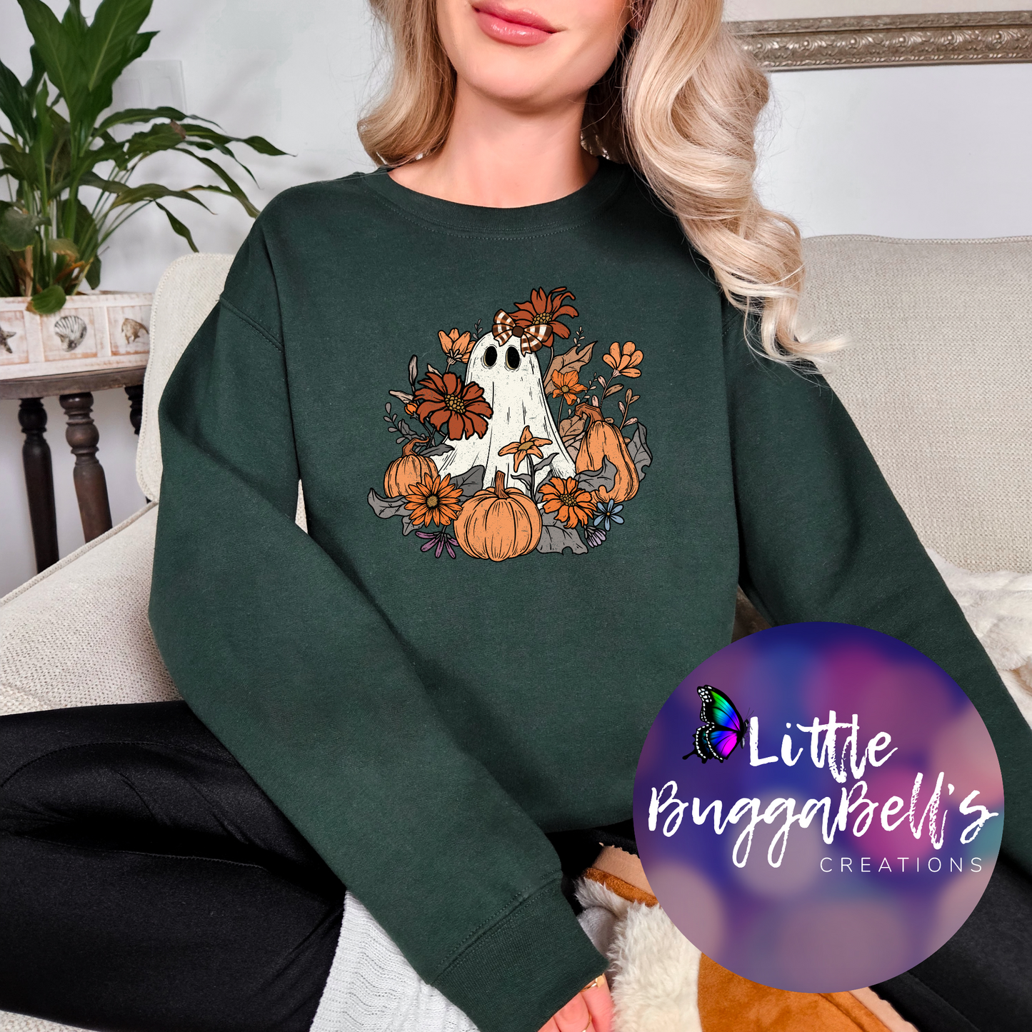 Girly Floral Ghost Sweater