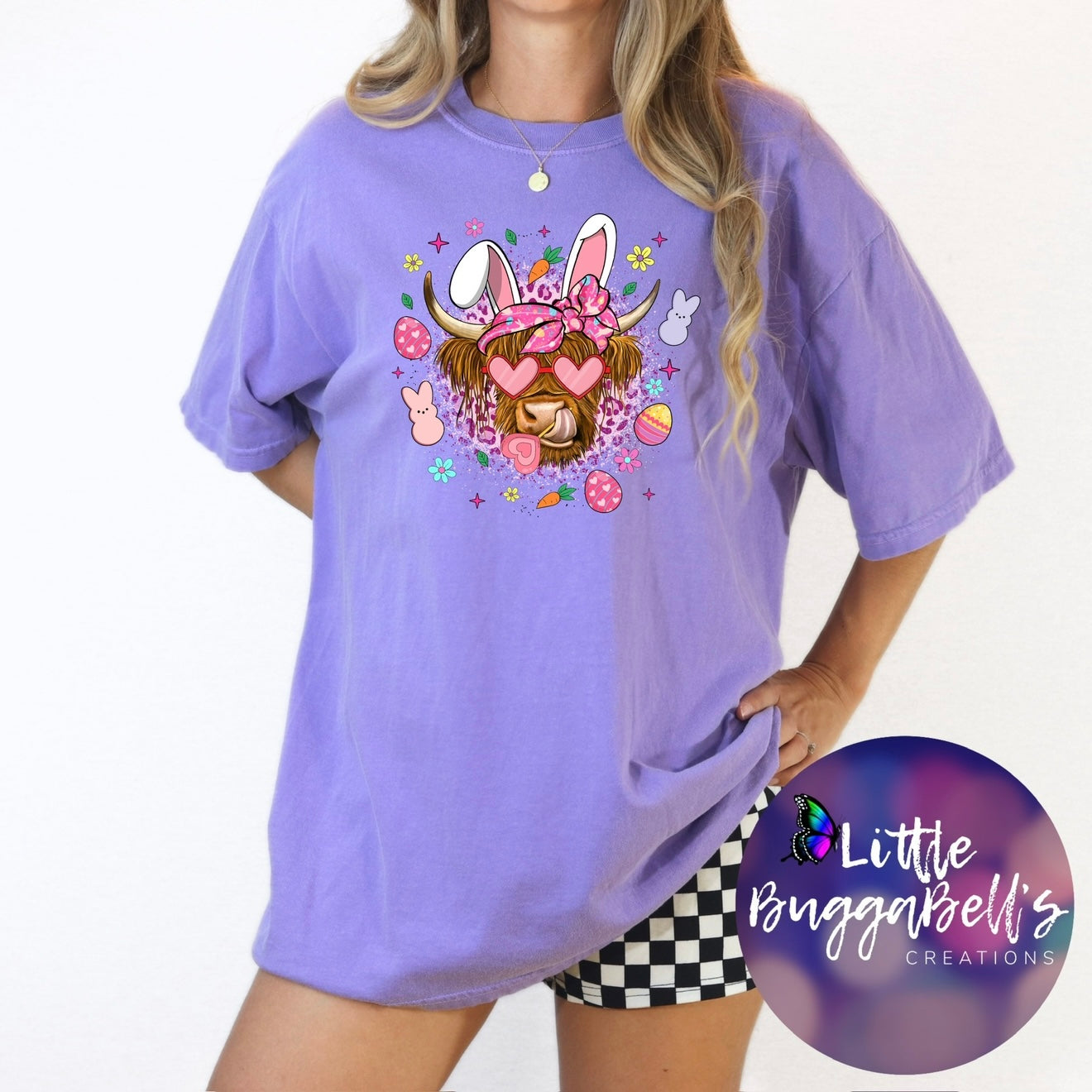 Comfort Colors Margaritas Easter Cow Shirt