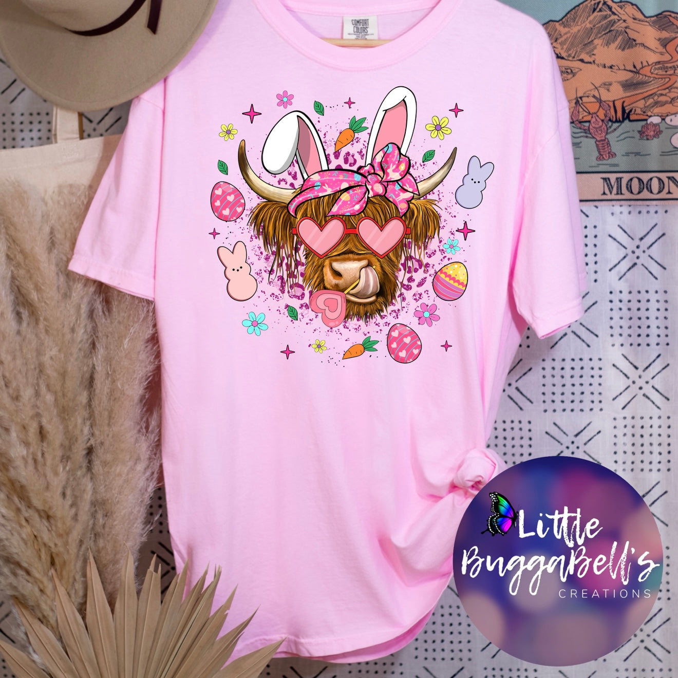 Comfort Colors Margaritas Easter Cow Shirt