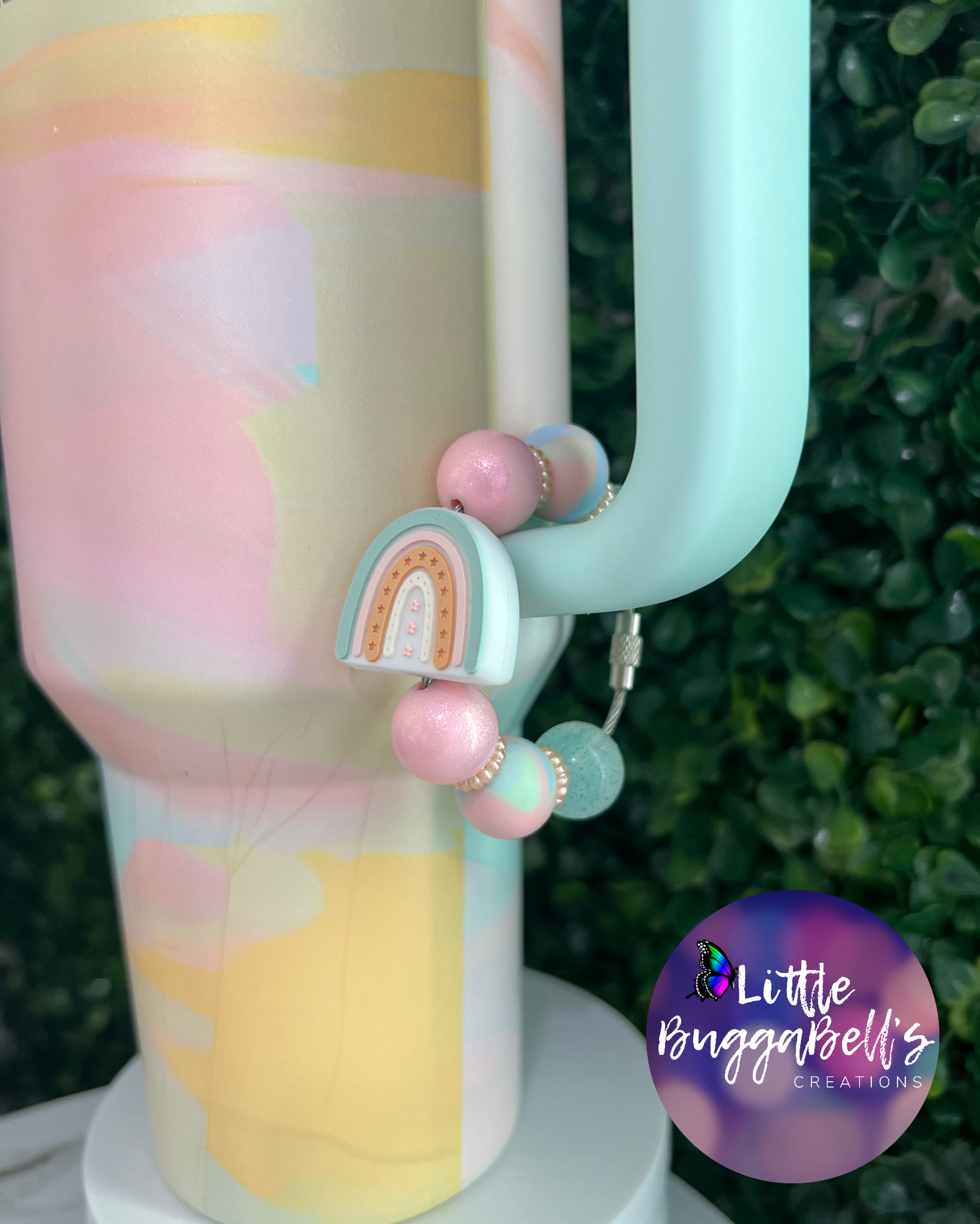 Rainbow Sherbet Glam Cup Handle Charms