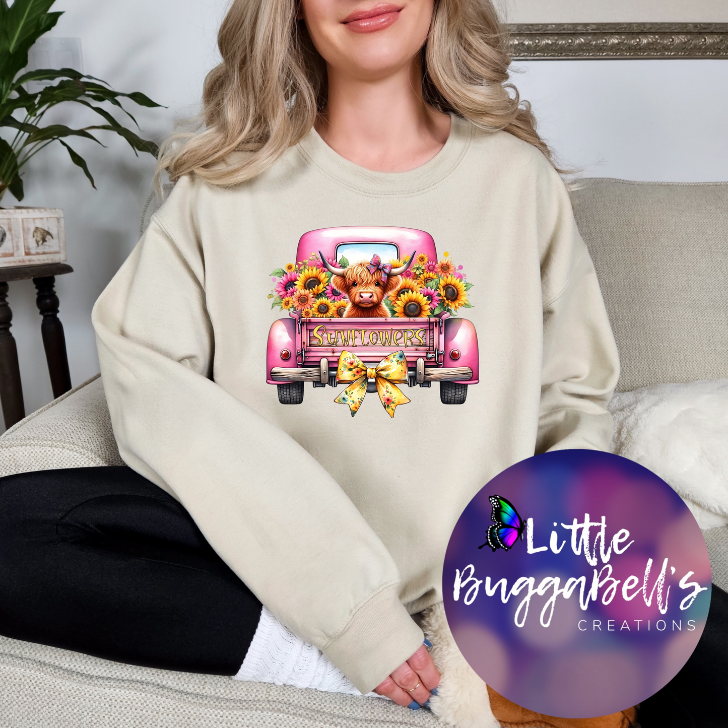 Sunflower Cow Truck Sweater
