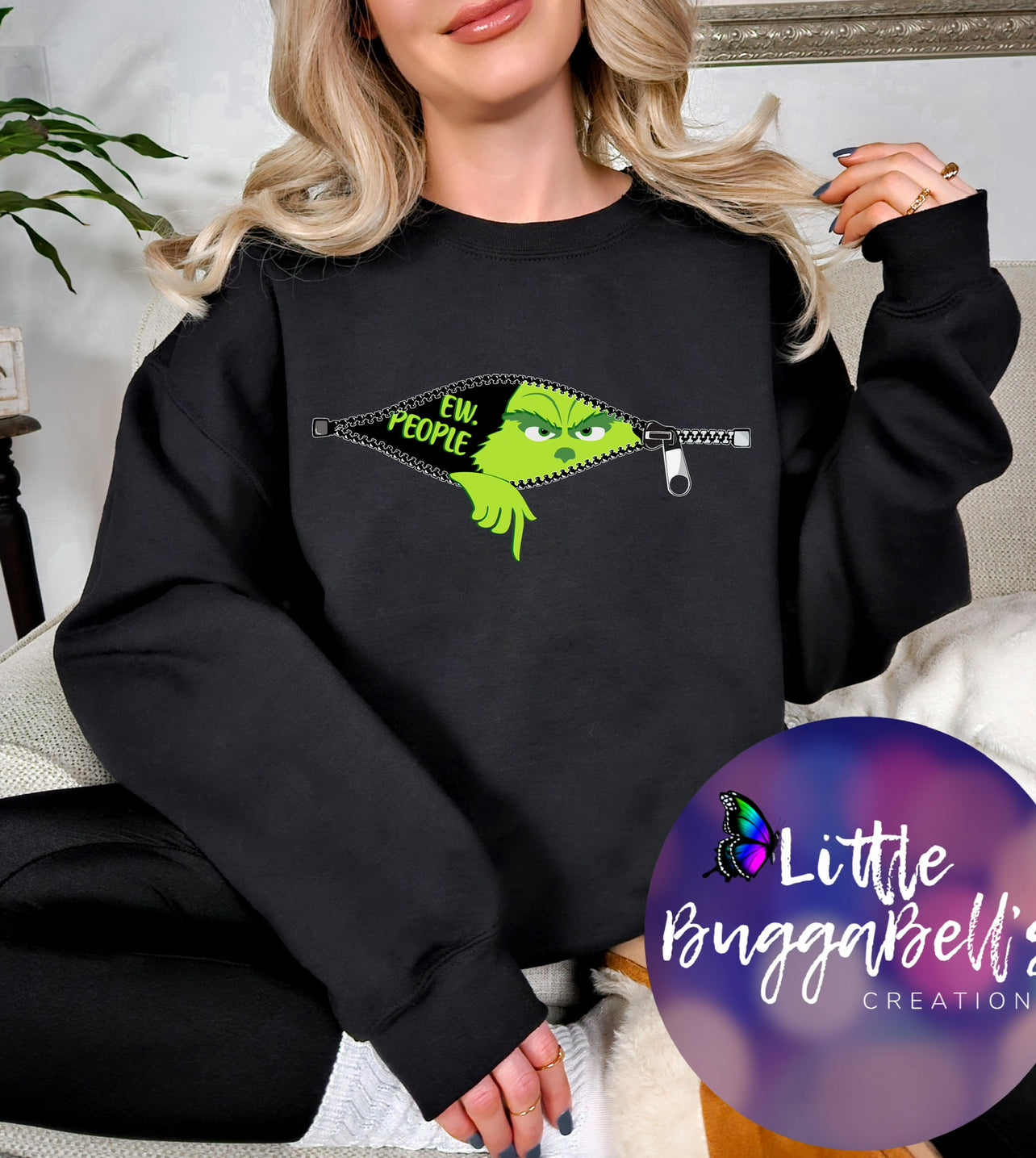 Ew People Zipper Green Guy Sweater