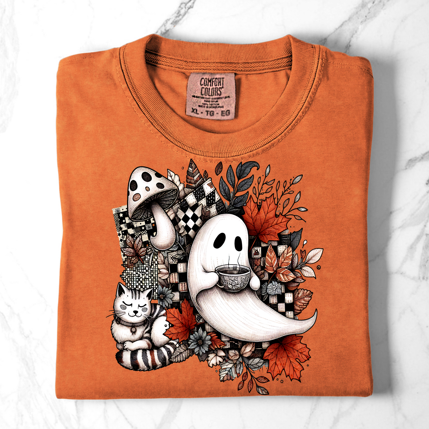 Ghosts and Cats Comfort Colors Shirts