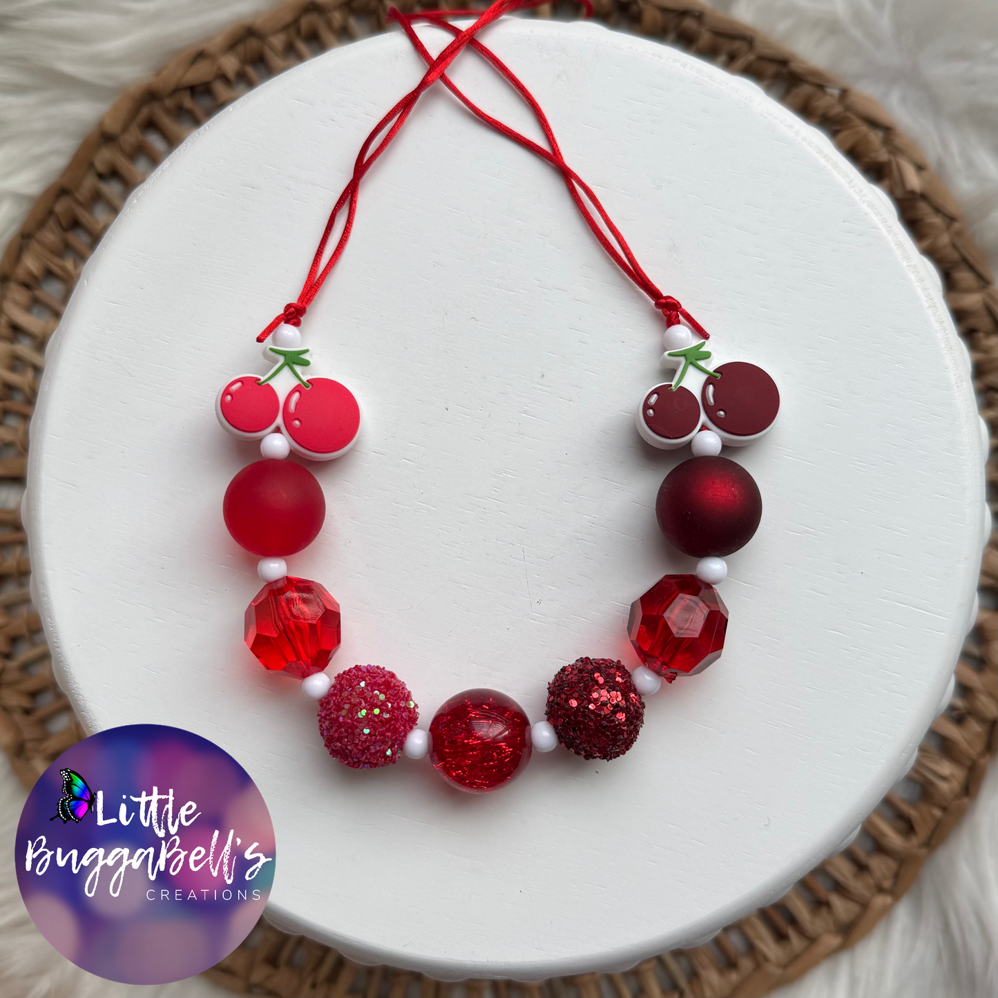 Cherry Ombre Bubblegum Adjustable Necklace