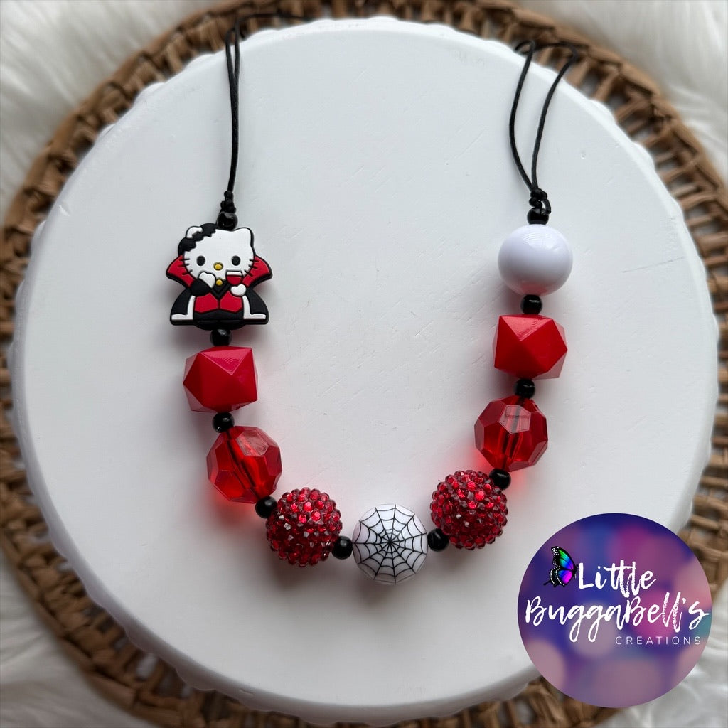 Witch Kitty Adjustable Bubblegum Necklace