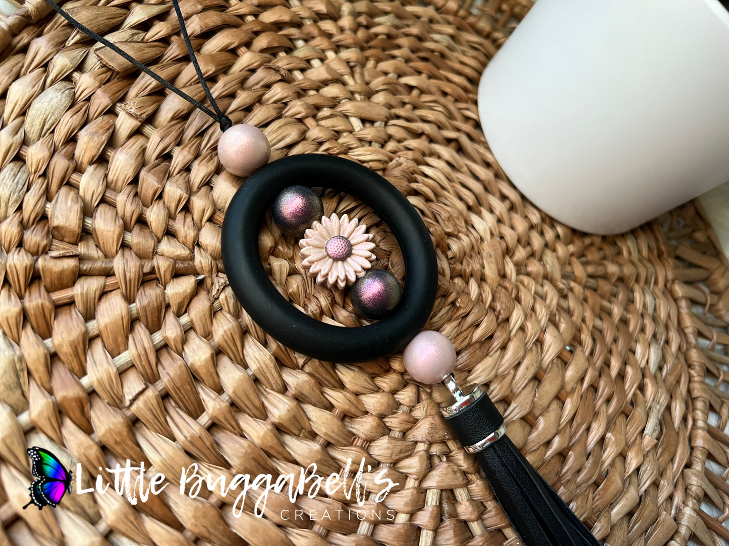 Dark Opal Sawdust Daisy Car Charm