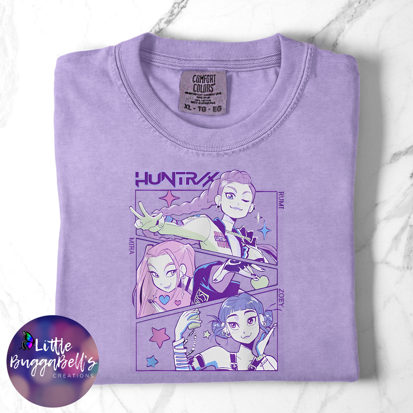 Comfort Colors K-Pop Demon Hunters HUNTR/X Girls Shirt