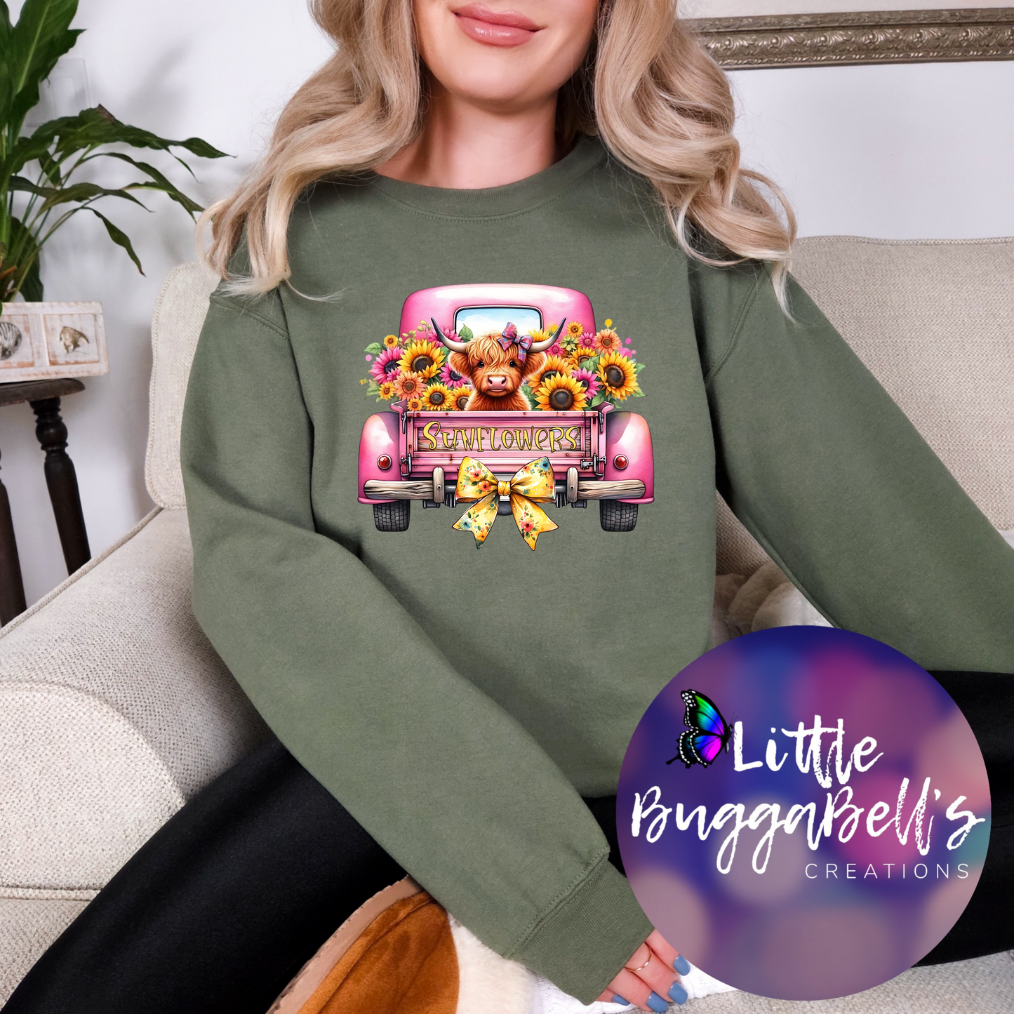 Sunflower Cow Truck Sweater