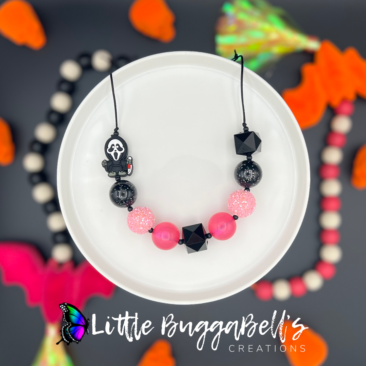 Girly Ghost Face Necklace