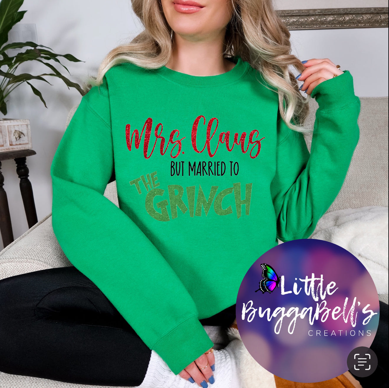 Mrs Claus Married to the Green Guy Sweater
