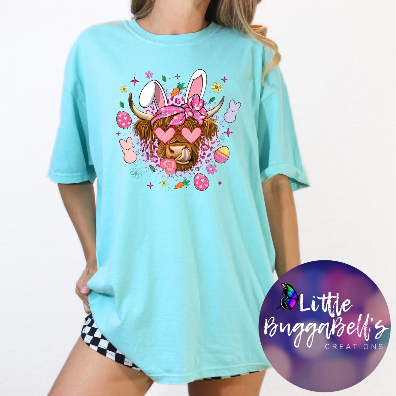 Comfort Colors Margaritas Easter Cow Shirt