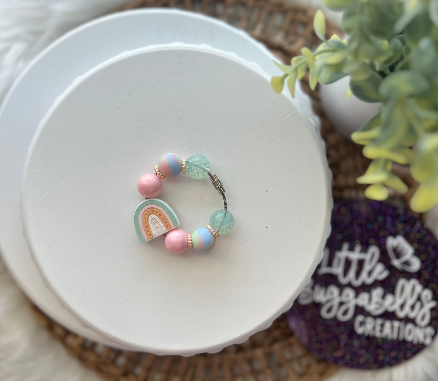 Rainbow Sherbet Glam Cup Handle Charms