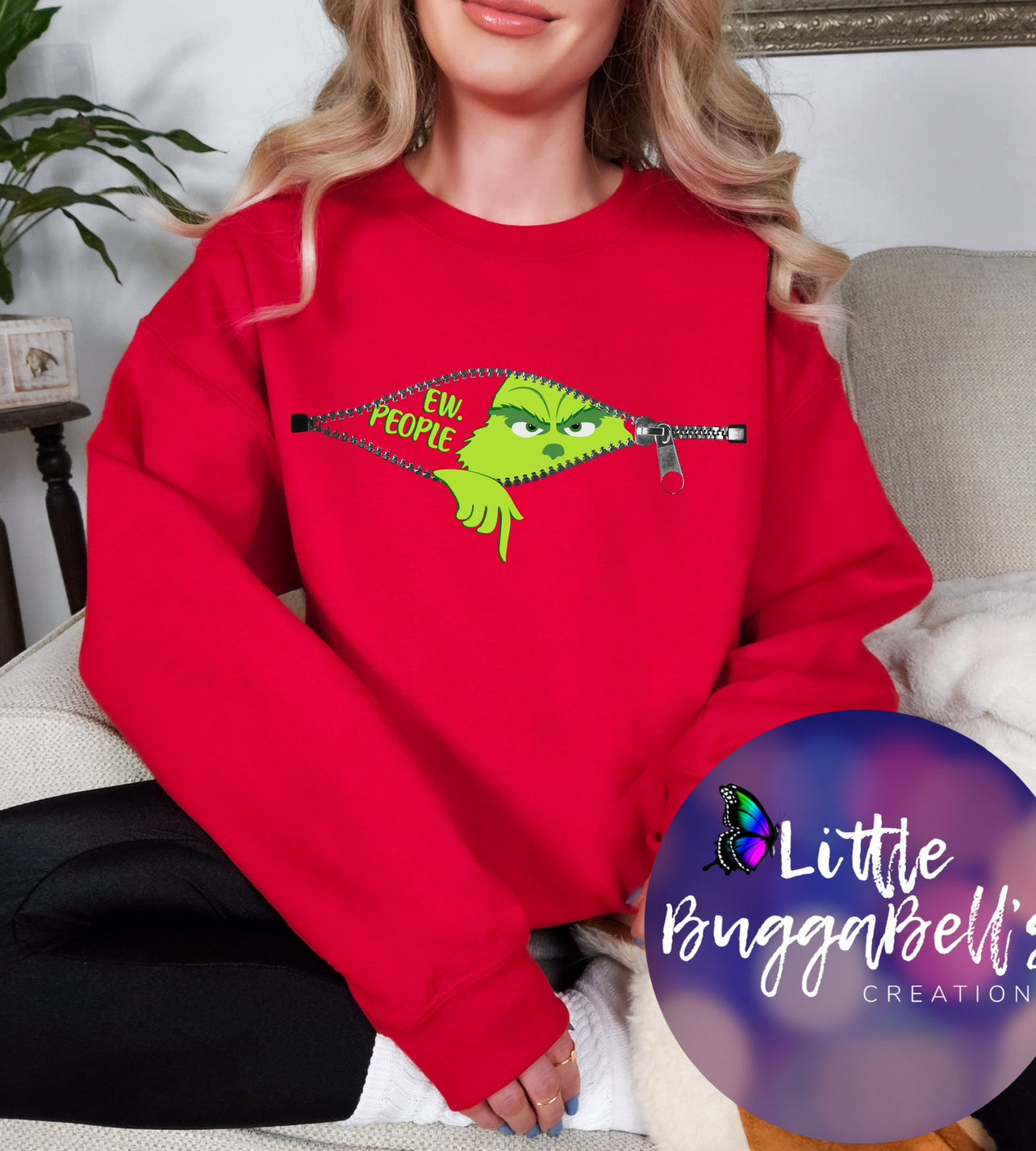 Ew People Zipper Green Guy Sweater