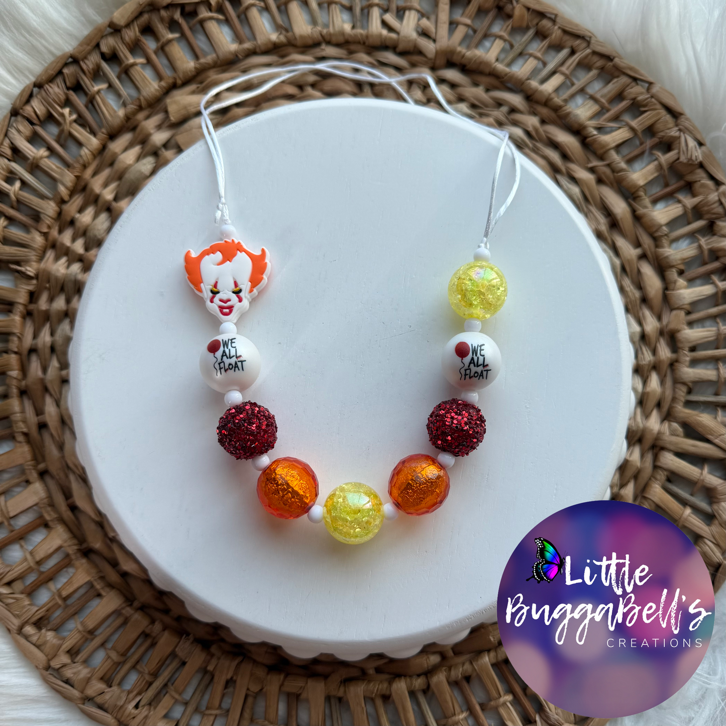 OOAK Float Head Adjustable Bubblegum Necklace