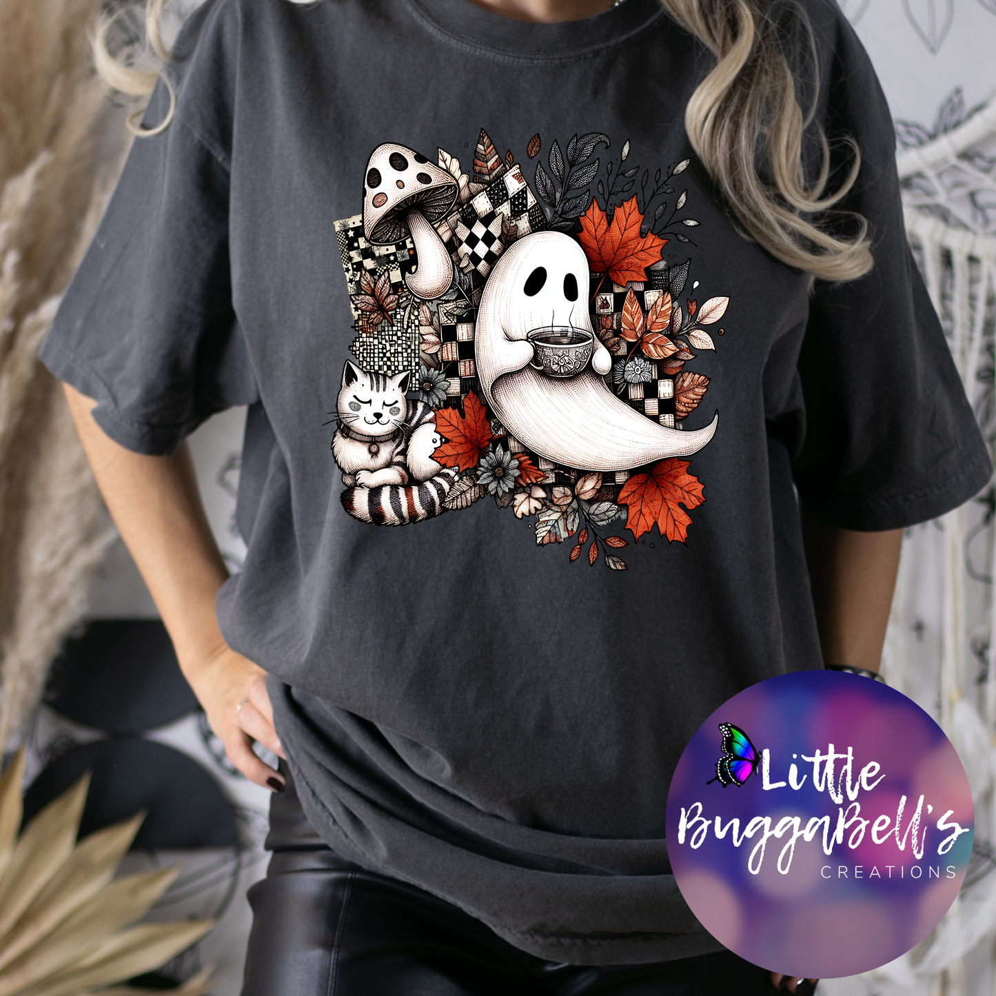 Ghosts and Cats Comfort Colors Shirts