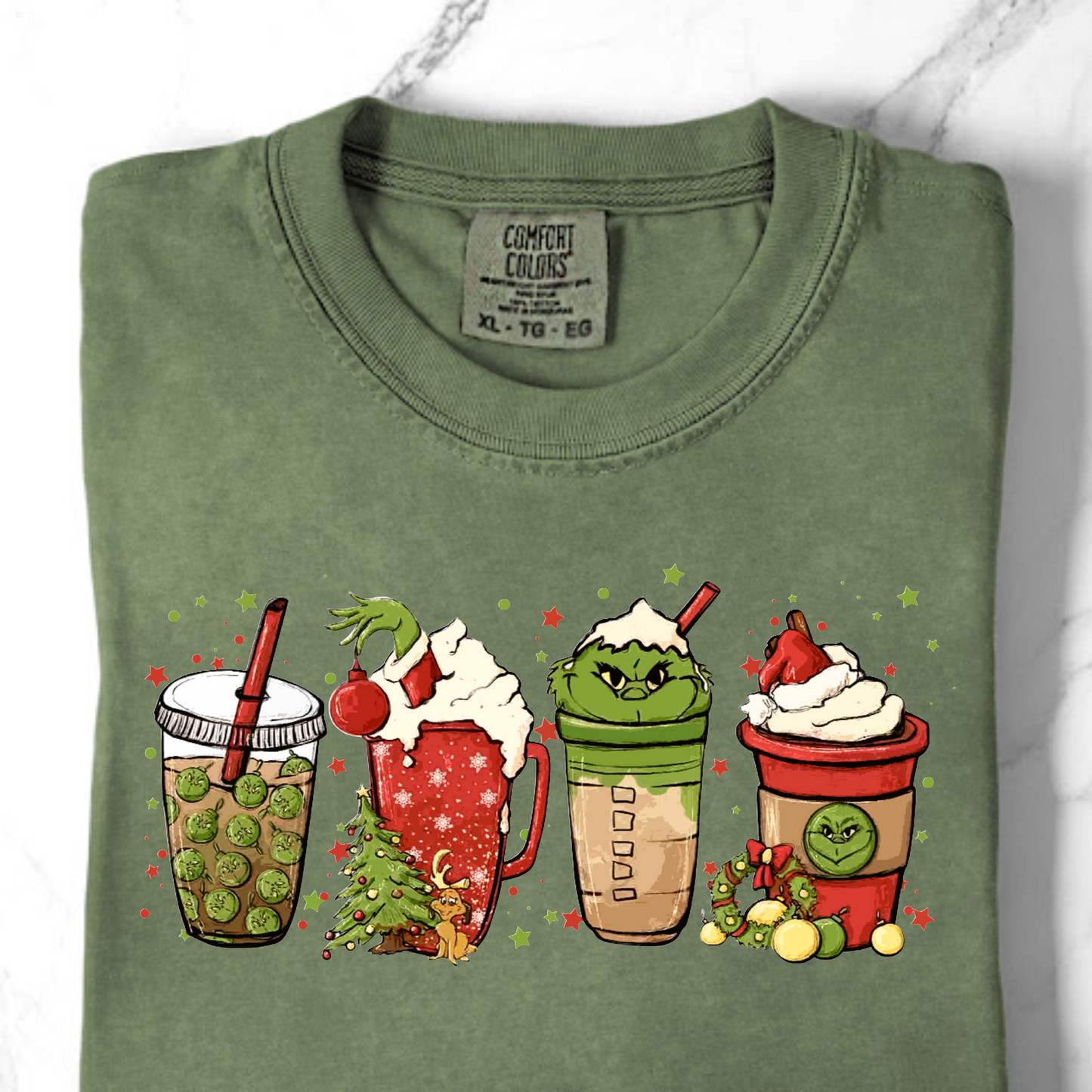 Comfort Colors Latte Coffee Green Guy TShirt