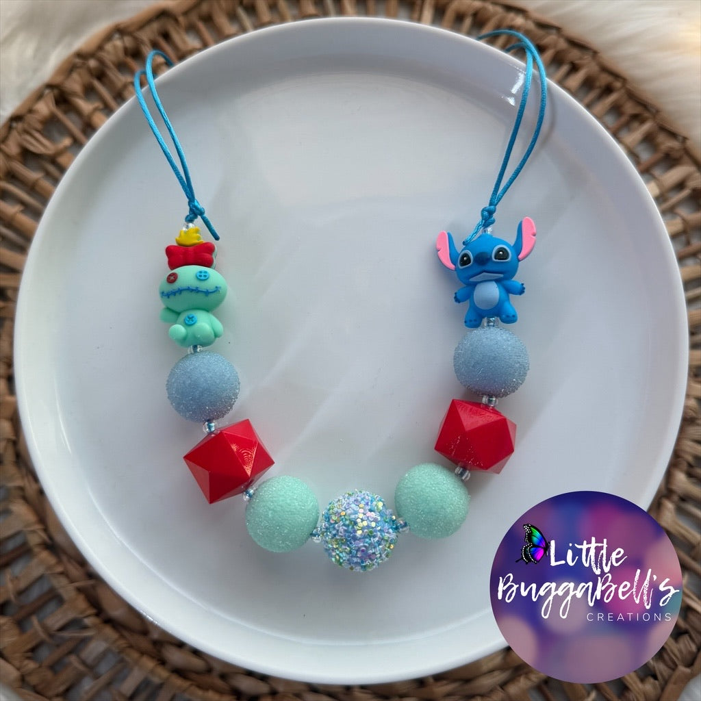 Alien and Doll Adjustable Bubblegum Necklace