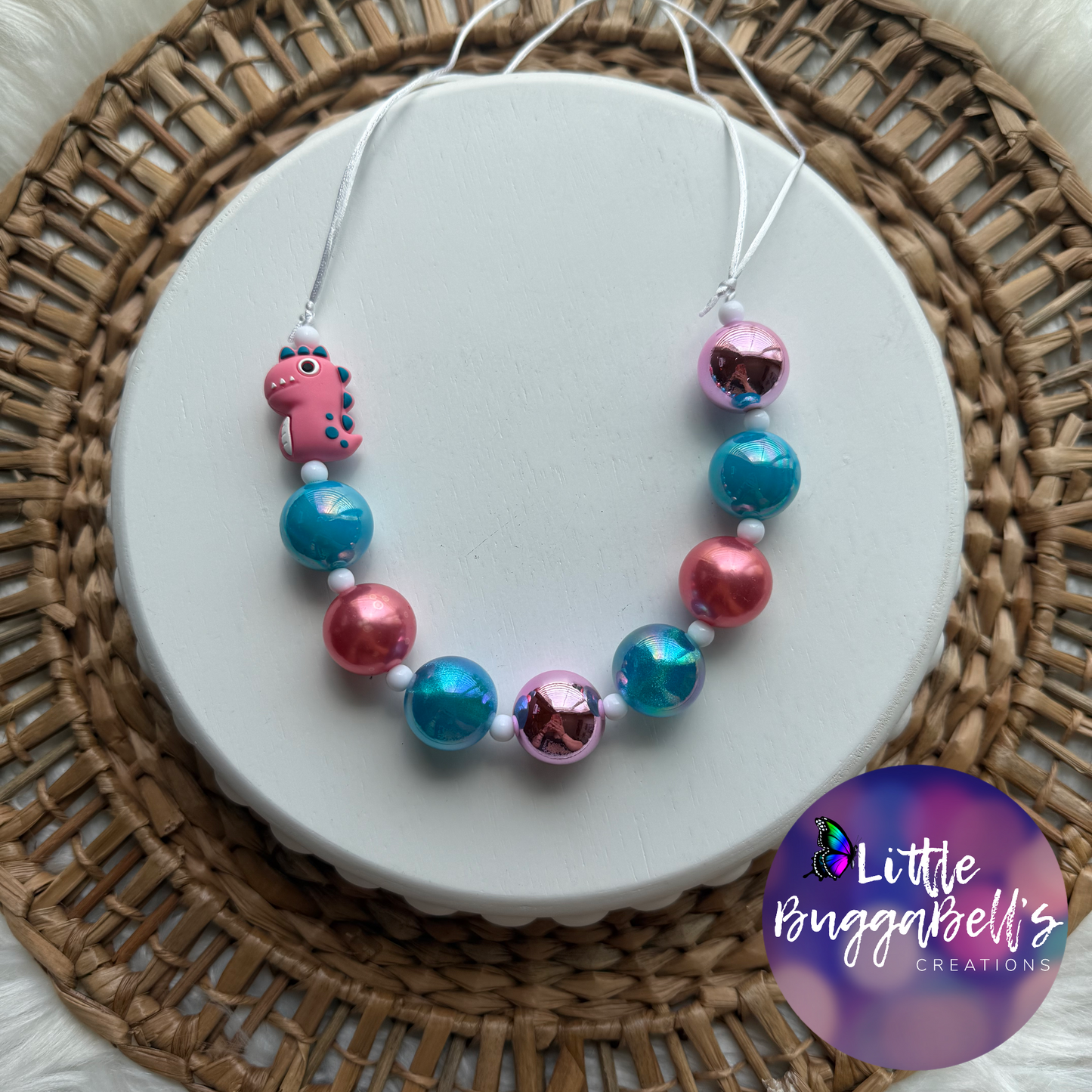 MauveSaurus Adjustable Bubblegum Necklace