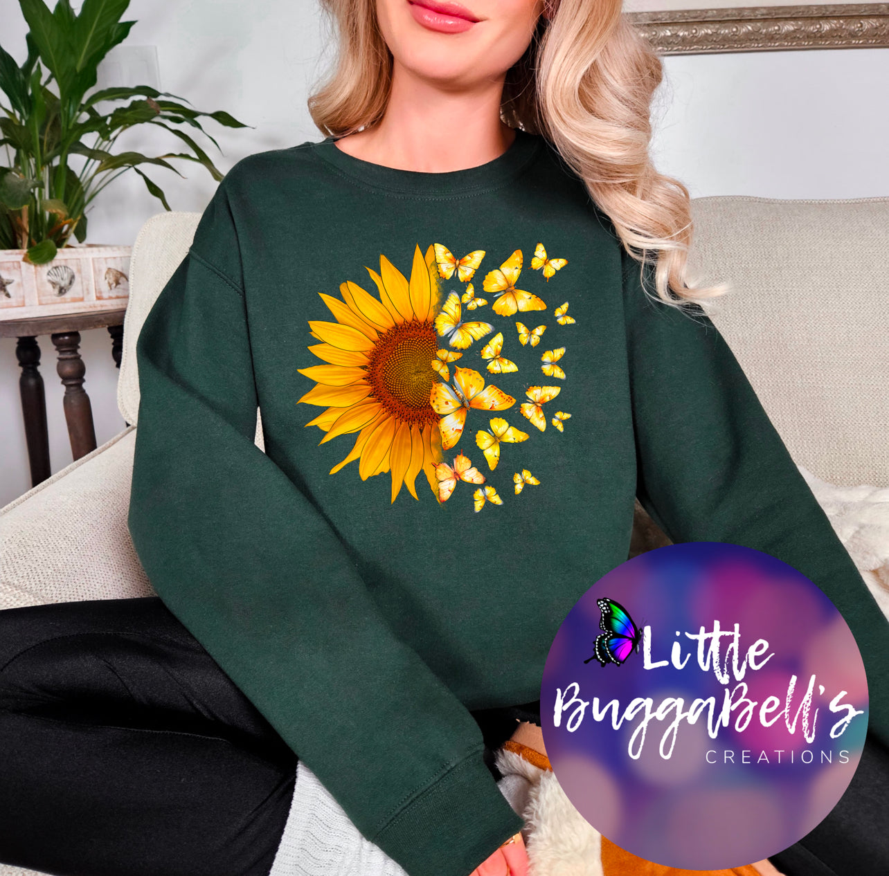 Sunflowers and Butterflies Sweater