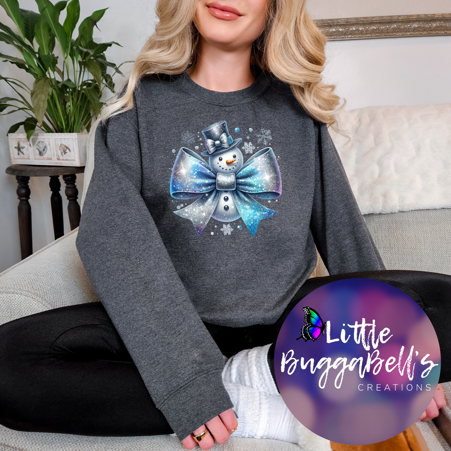 Snowman Bow Sweater