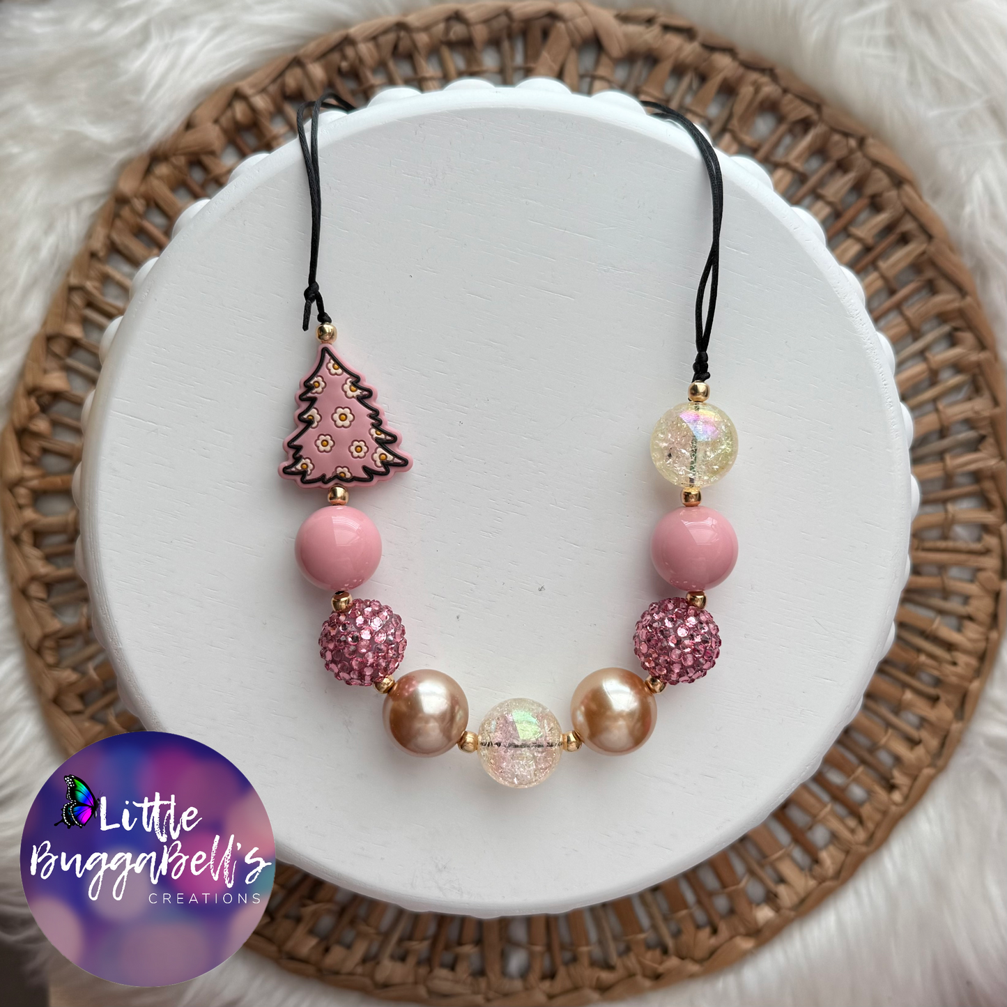 Pink Tree Adjustable Bubblegum Necklace