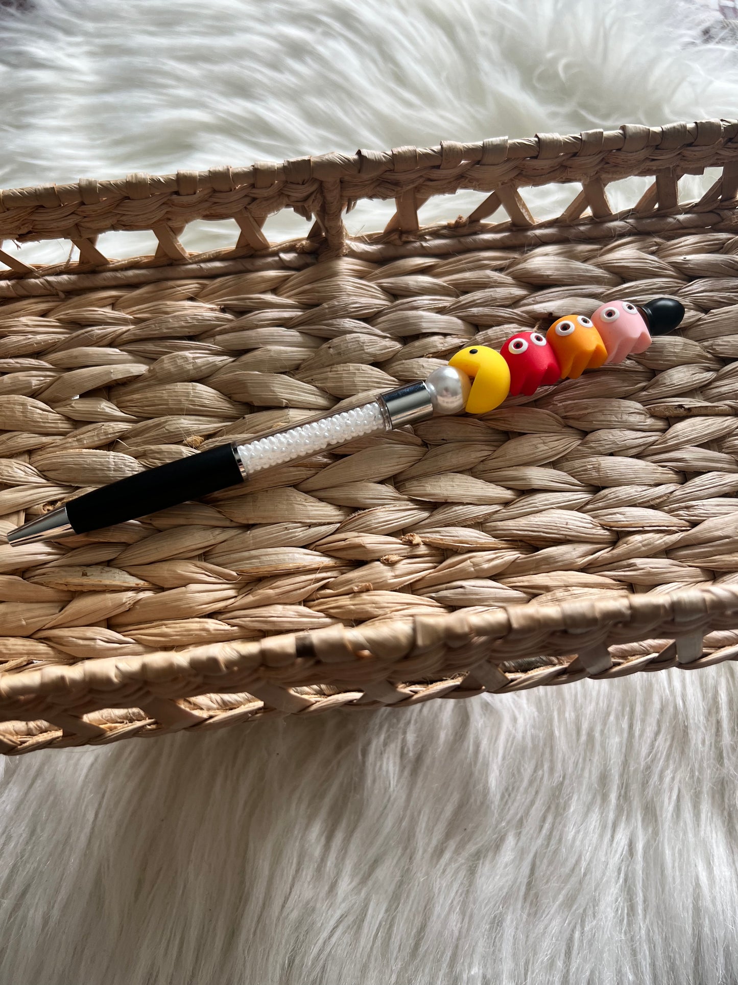 “Pac-Pen” Filled and Beaded Pen