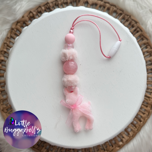 Pink Reindeer Car Charm