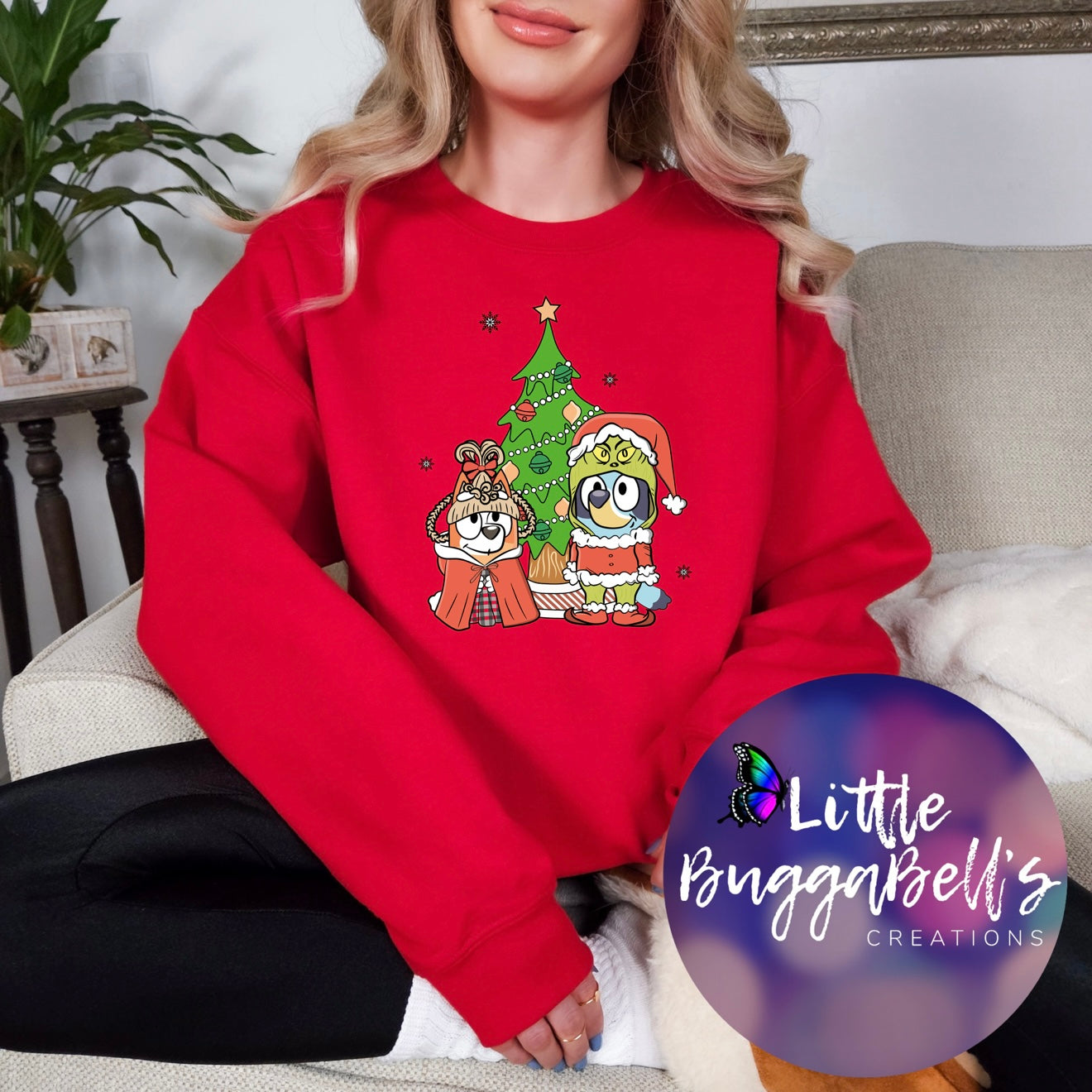 Blue Dog Green Guy Sweater