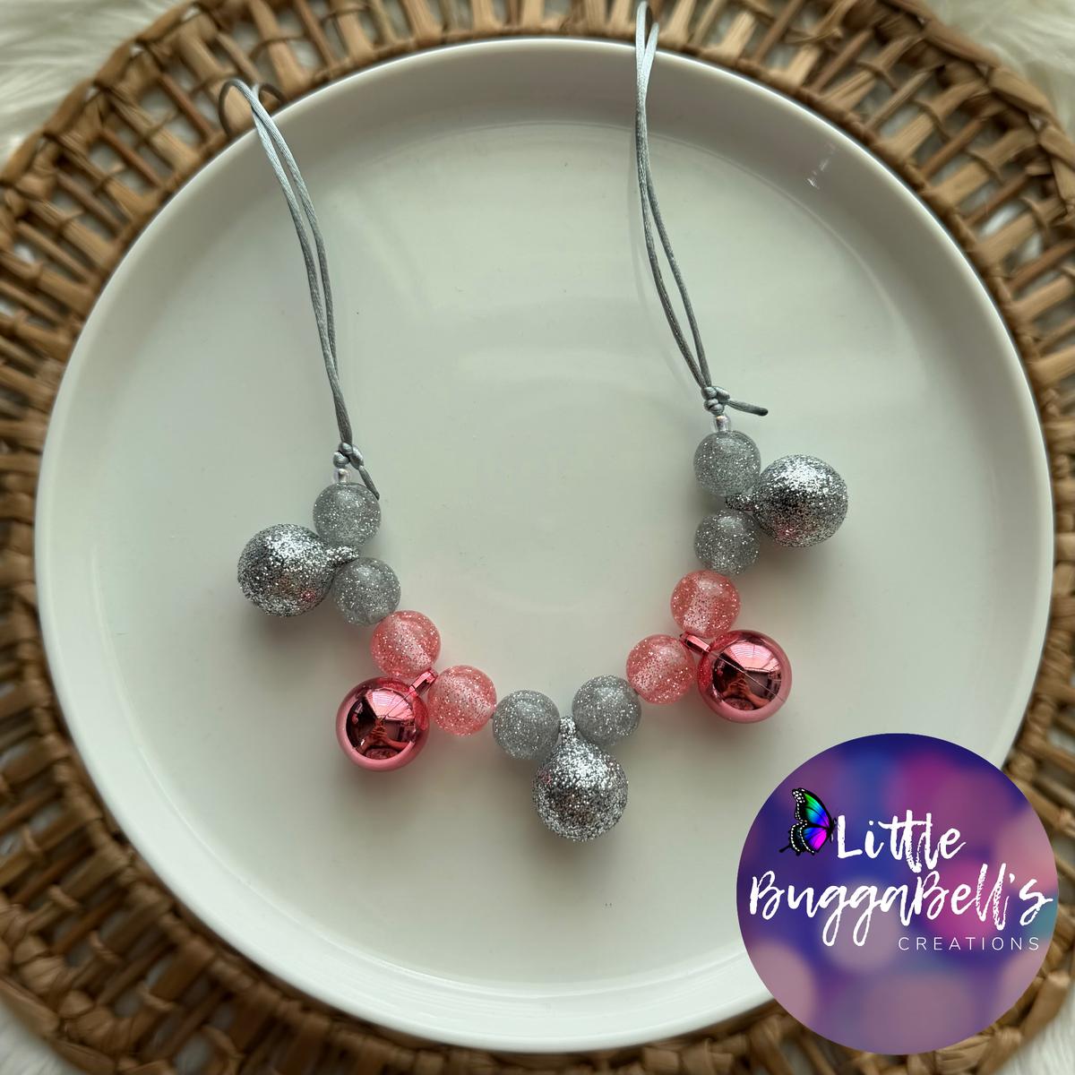 Pink Ornament Bitty Adjustable Necklace
