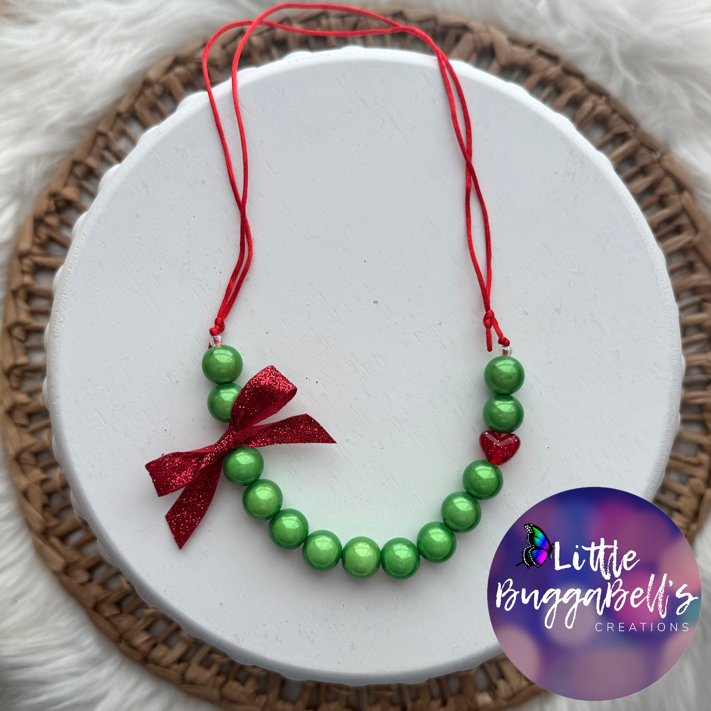 Bitty Heart That Grows Green Guy Adjustable Necklace
