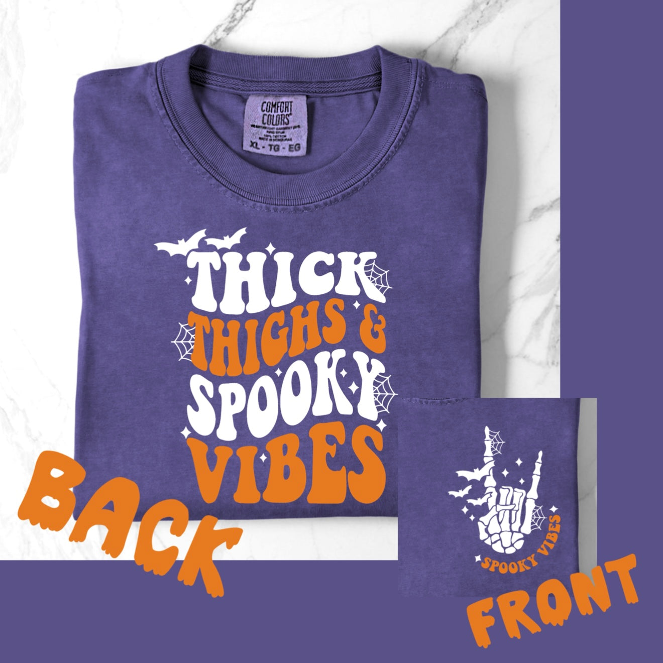 Thick Thighs and Spooky Vibes Comfort Colors Shirts